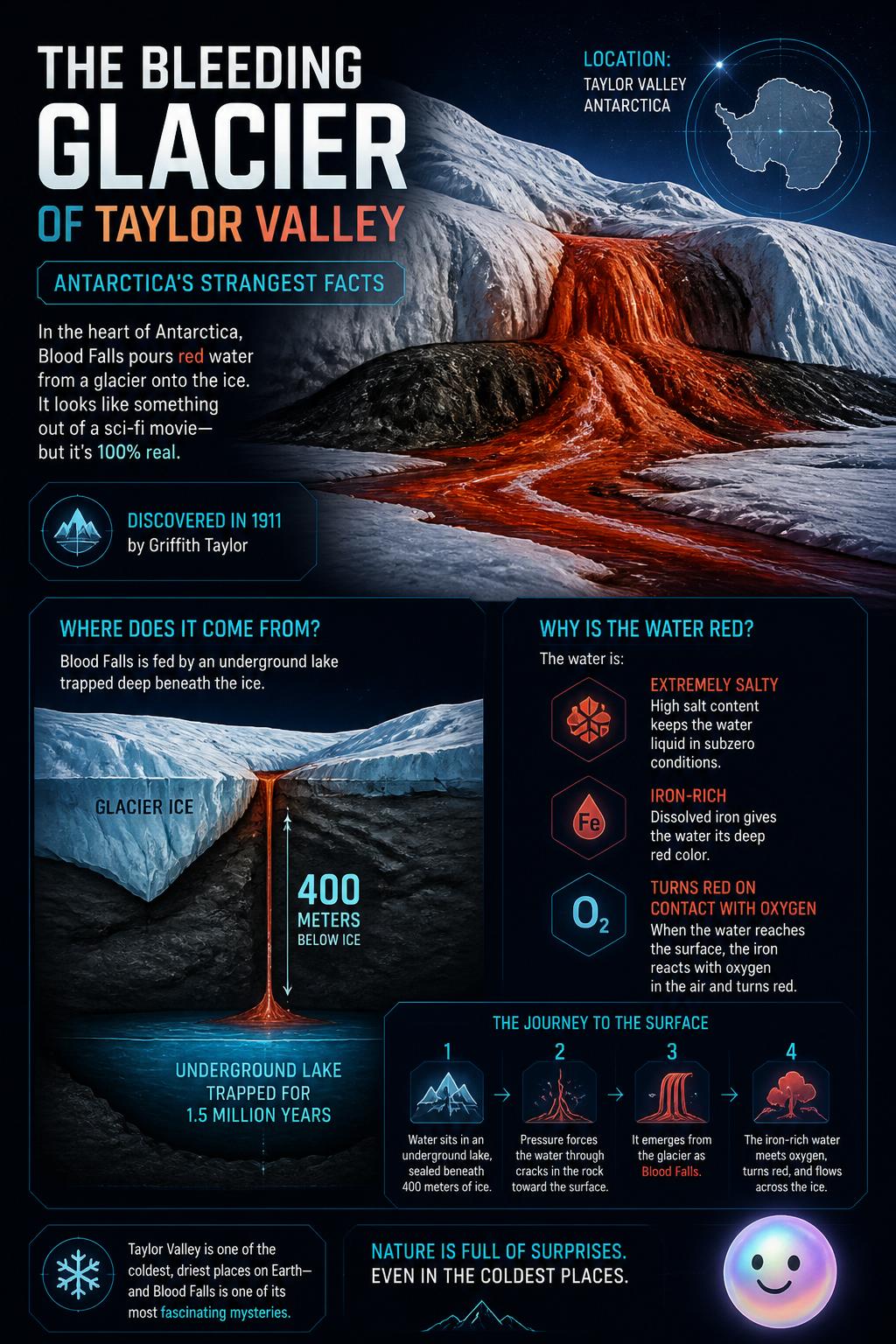 The bleeding glacier of Taylor Valley