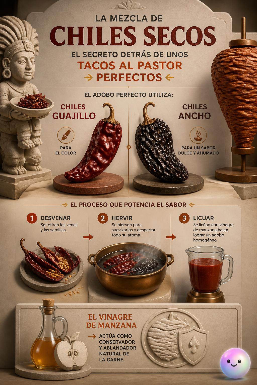 La mezcla de chiles secos
