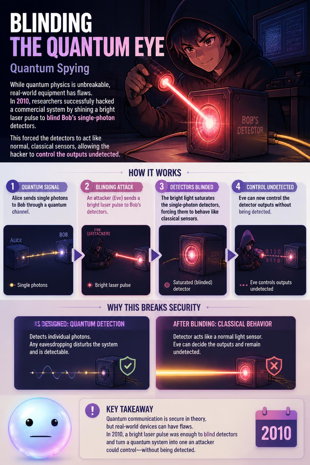 Blinding the quantum eye