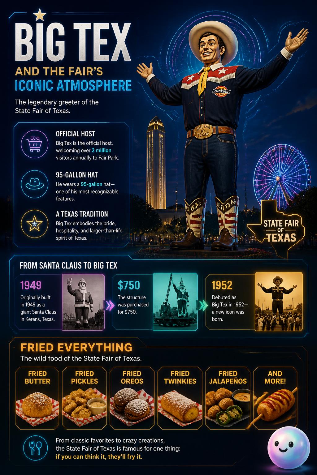Big Tex and the fair's iconic atmosphere