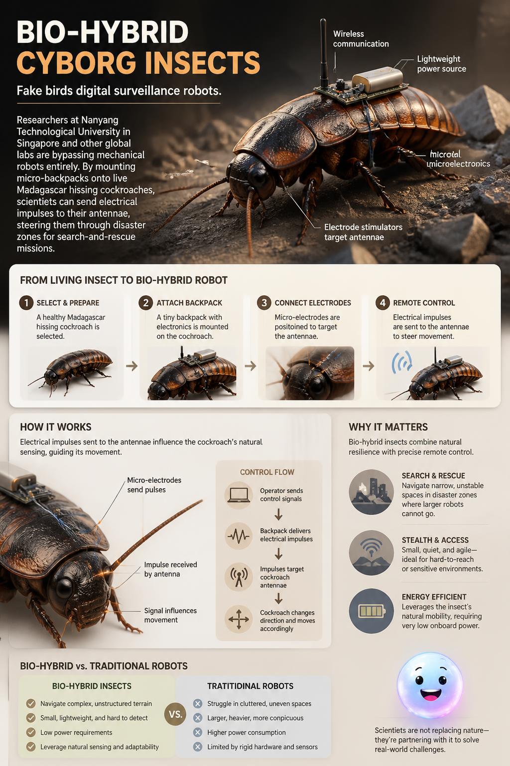 Bio-hybrid cyborg insects