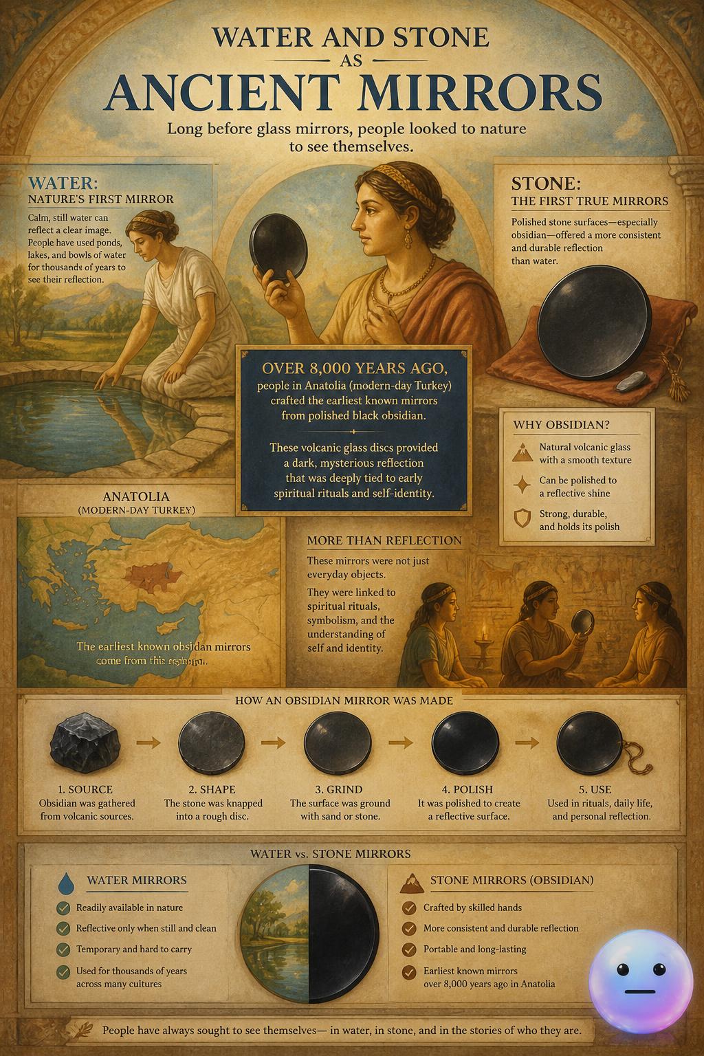 Water and stone as ancient mirrors