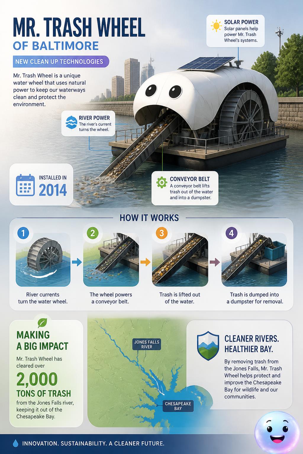 The googly-eyed trash wheel of Baltimore