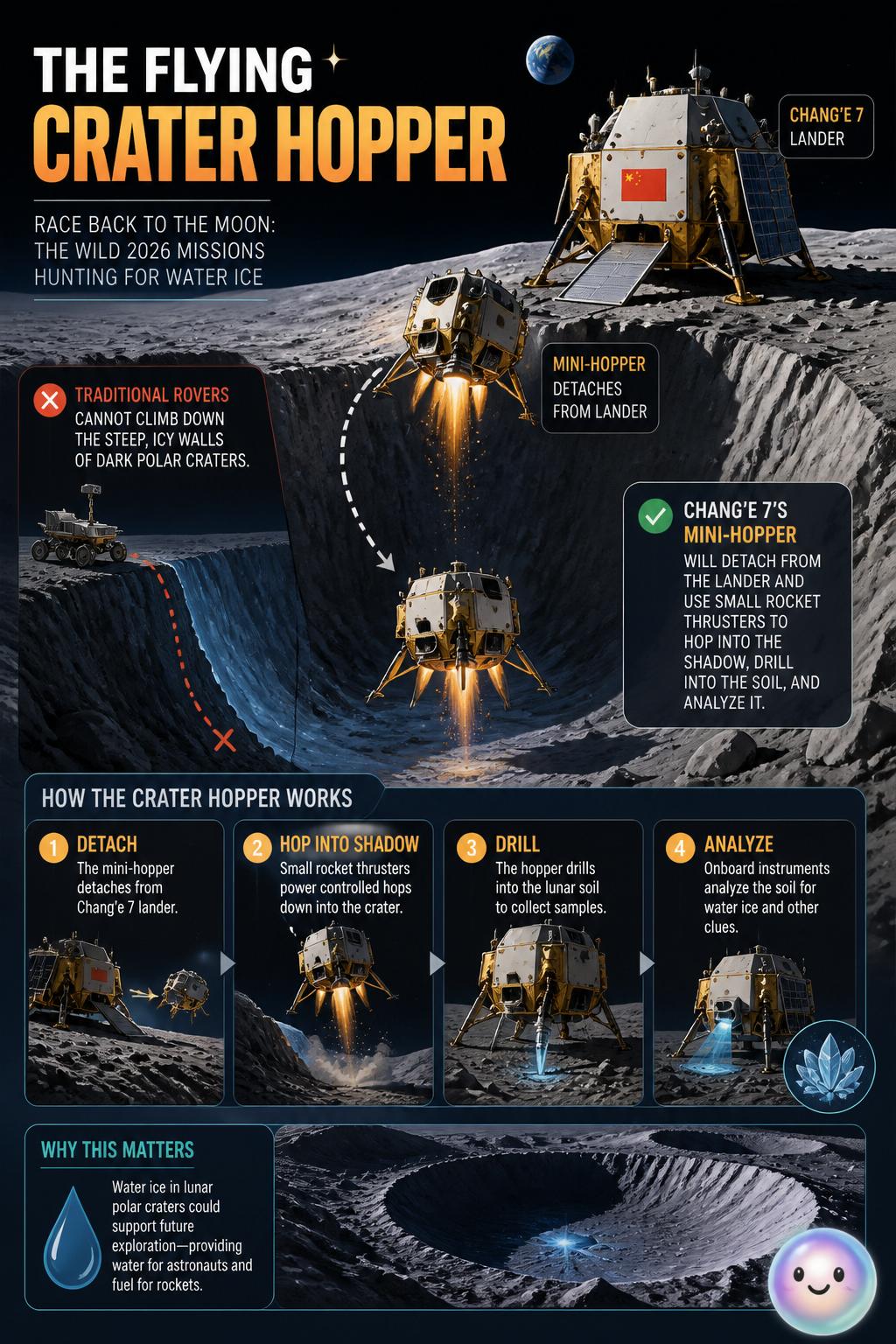 The flying crater hopper
