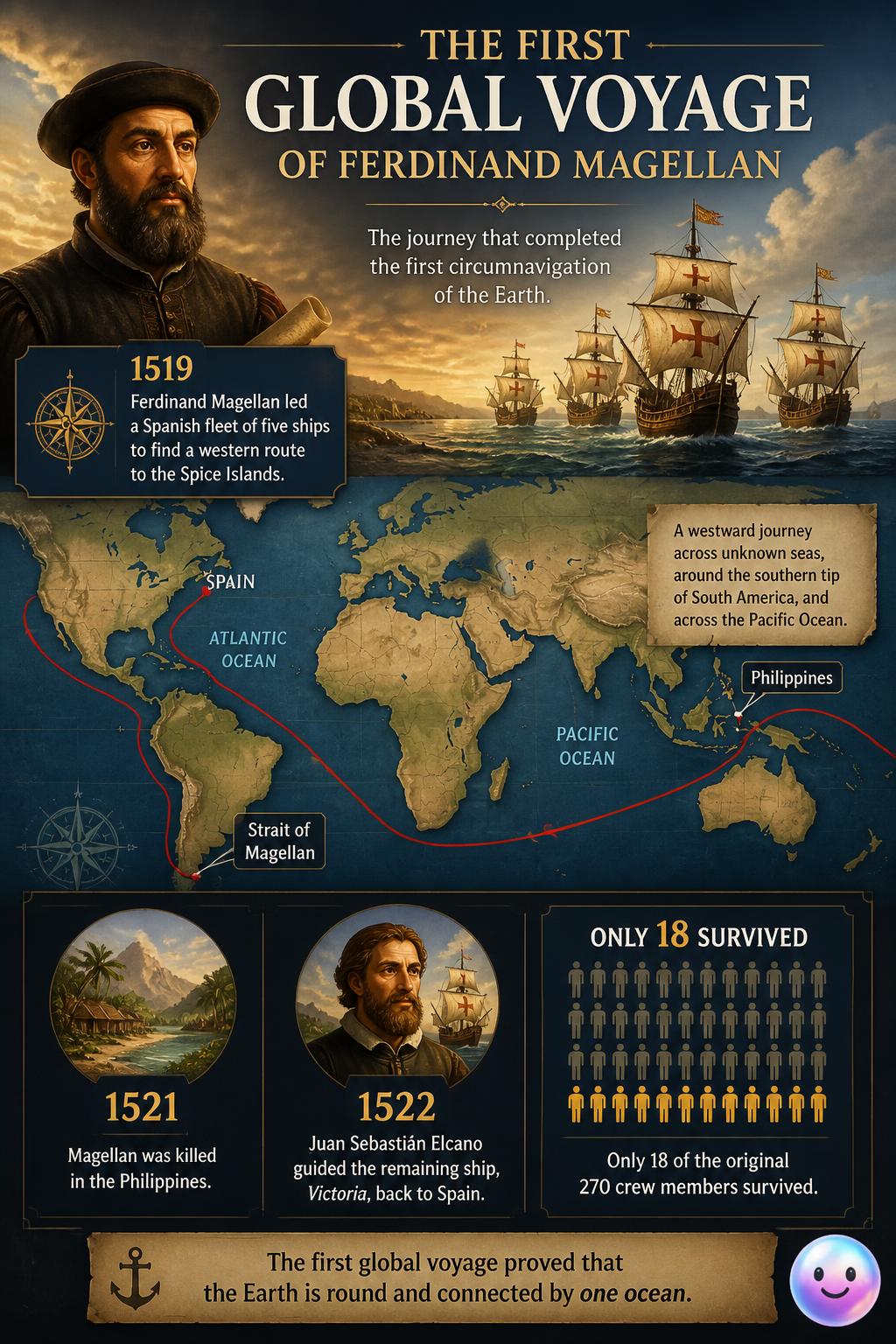 The first global voyage of Ferdinand Magellan