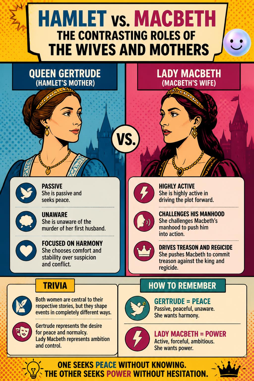 The contrasting roles of the wives and mothers