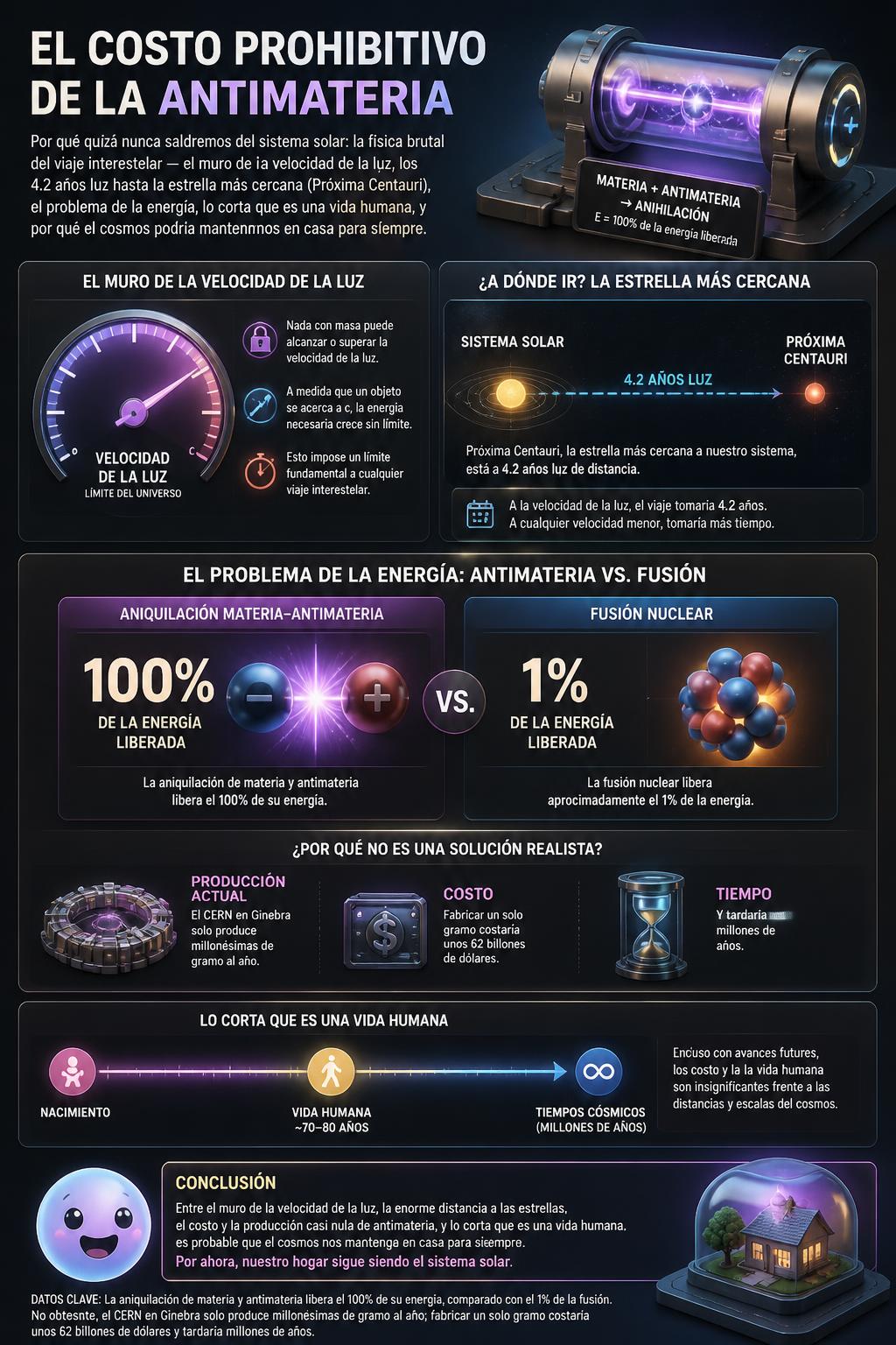 El costo prohibitivo de la antimateria