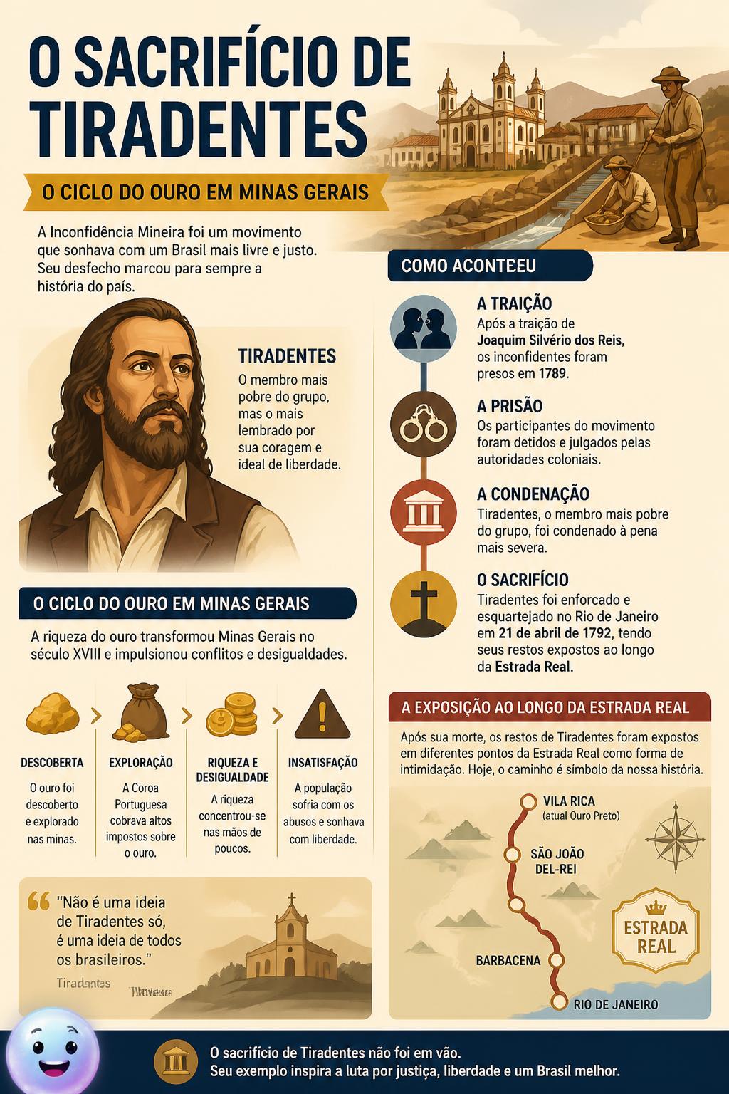 O sacrifício de Tiradentes na forca