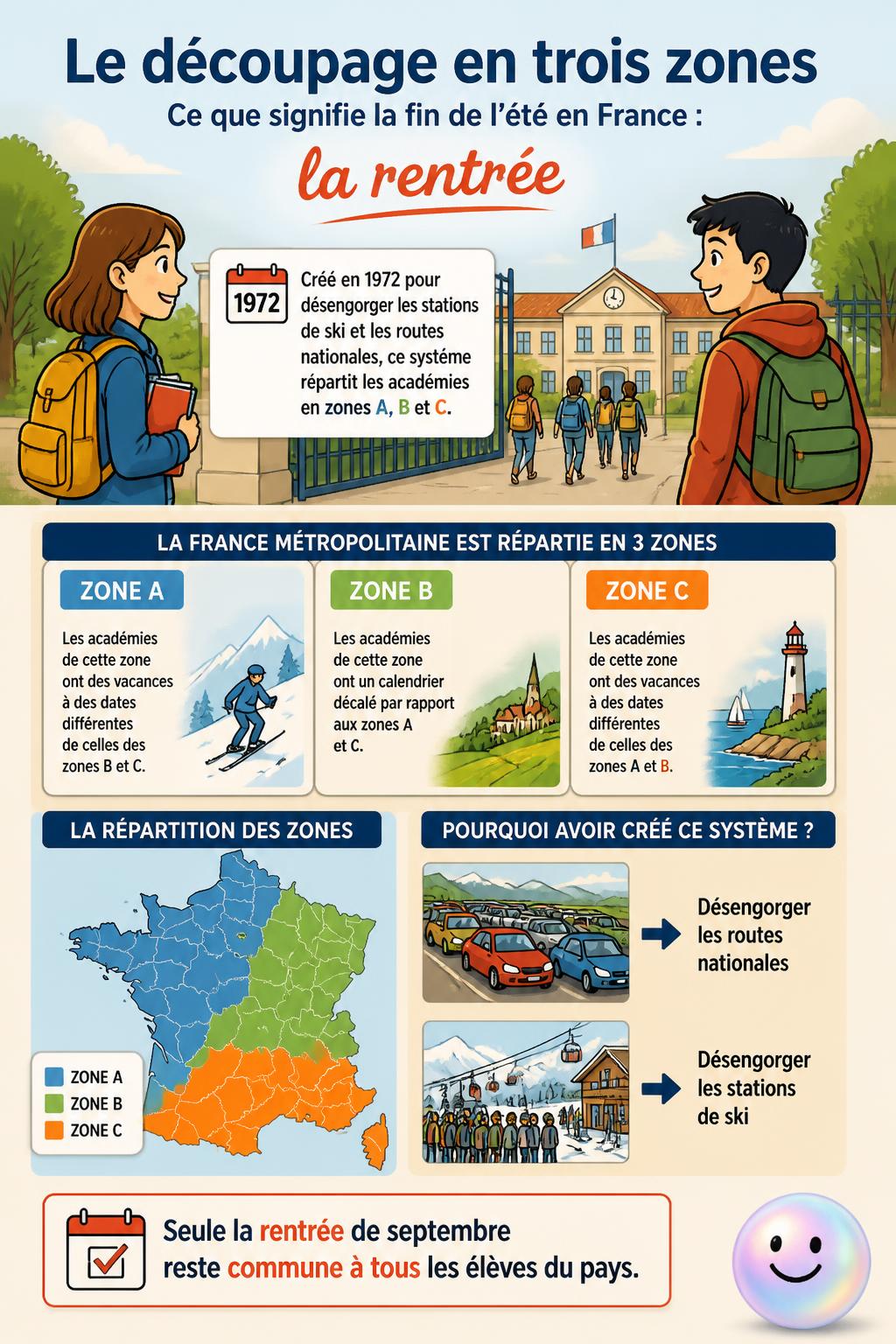 Le découpage en trois zones