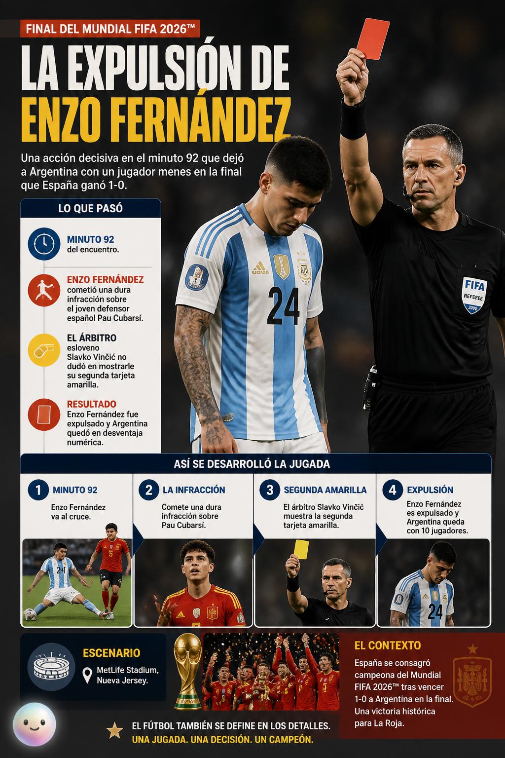 La expulsión de Enzo Fernández