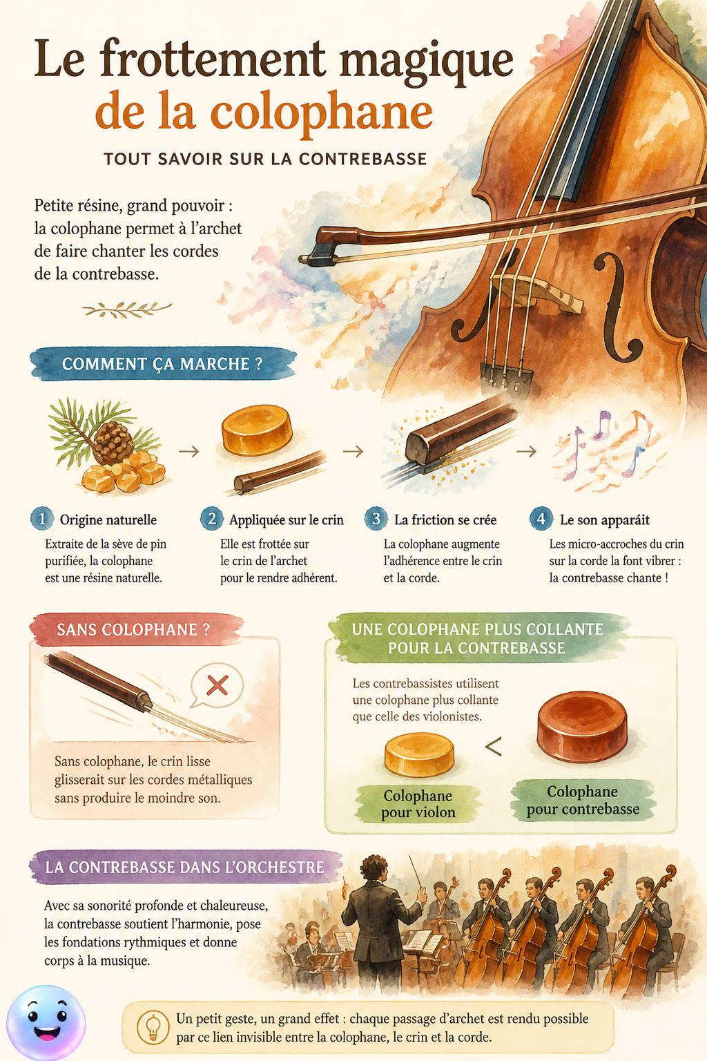 Le frottement magique de la colophane