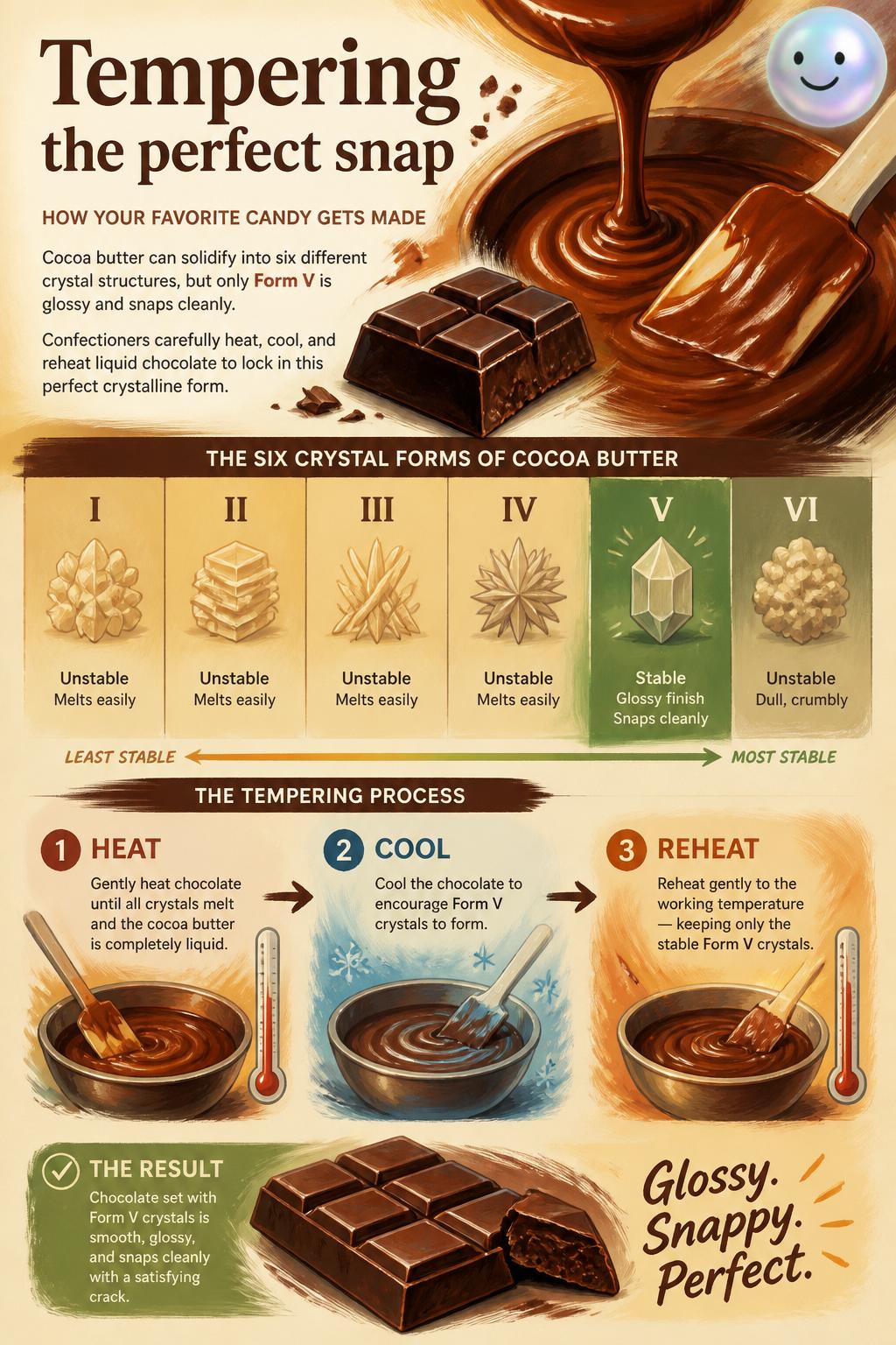 Tempering the perfect snap