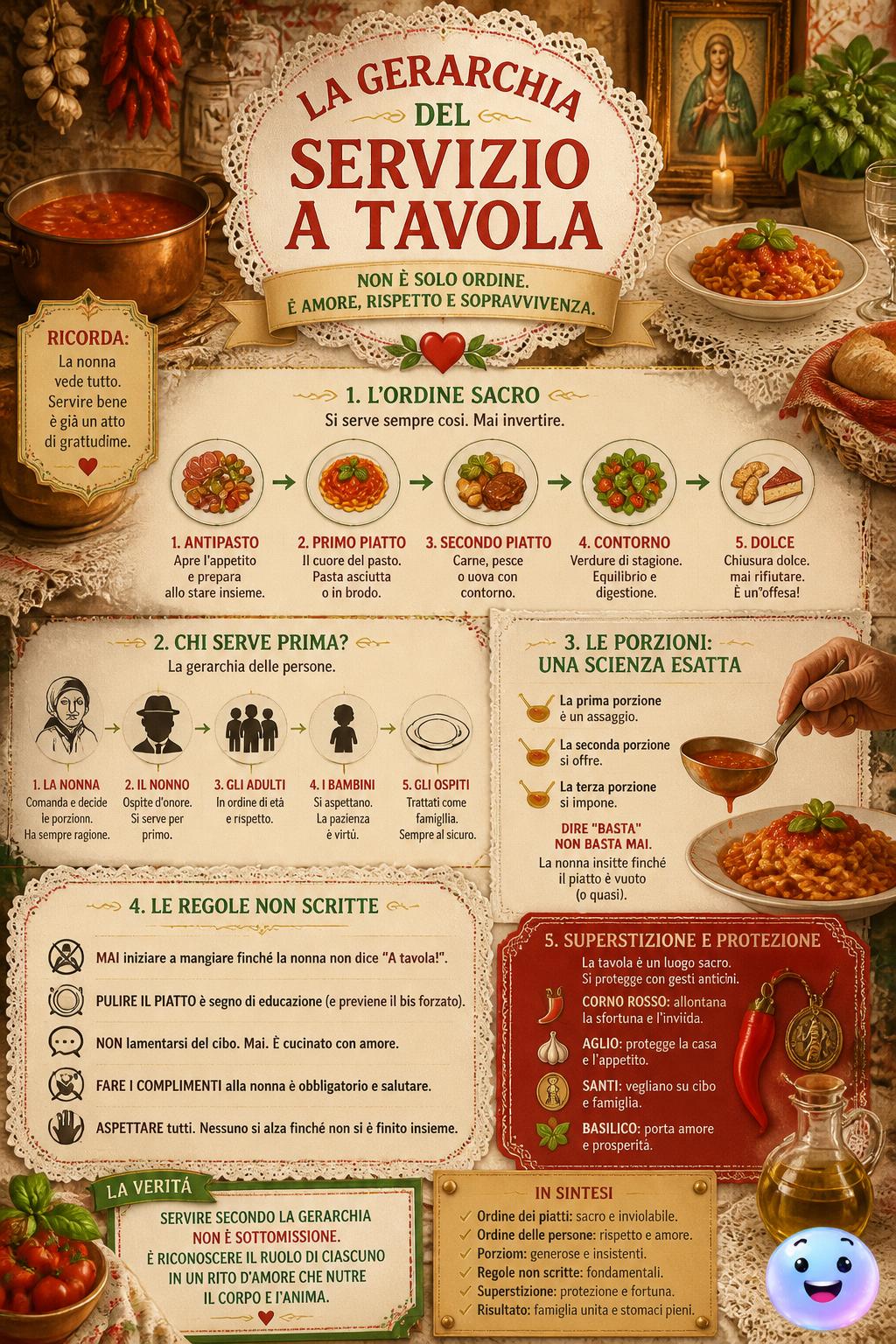 La gerarchia del servizio a tavola