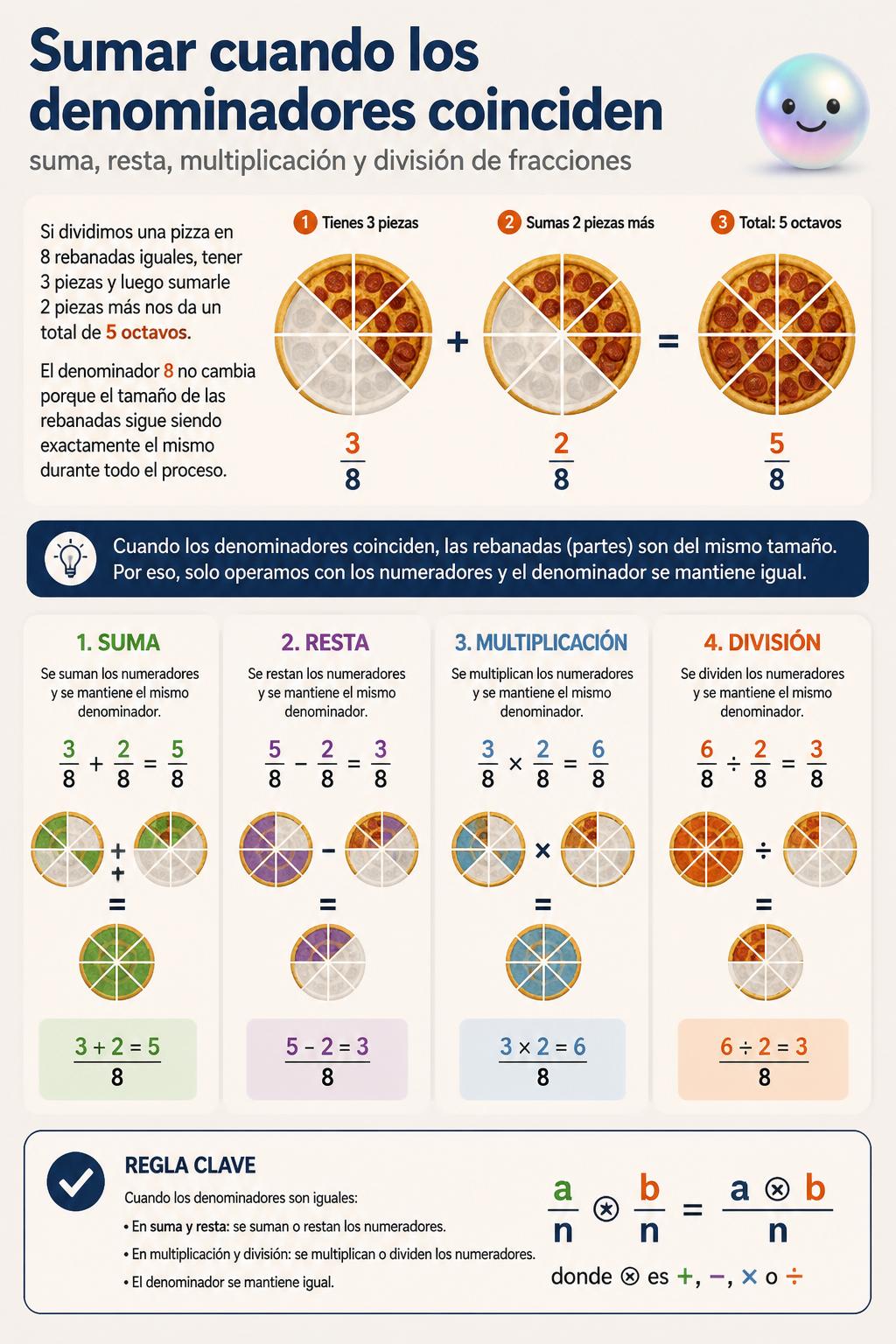 Sumar cuando los denominadores coinciden