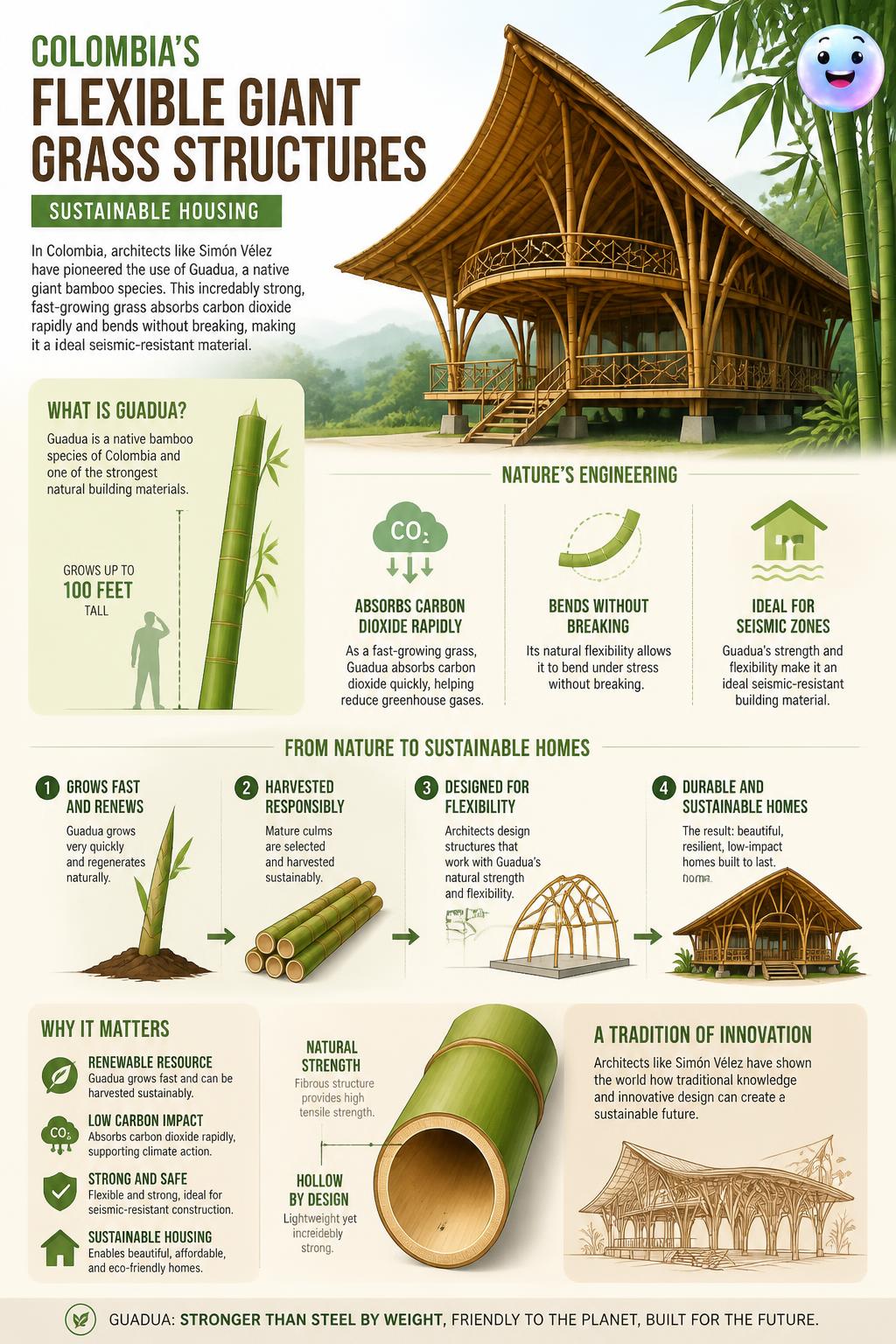 Colombia's flexible giant grass structures