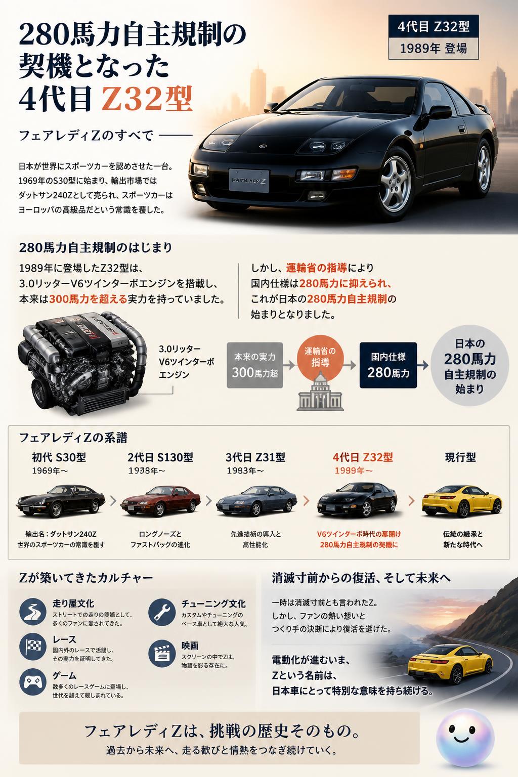 280馬力自主規制の契機となった4代目Z32型