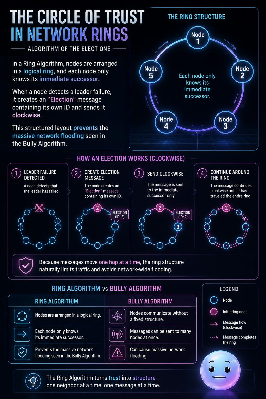 The circle of trust in network rings