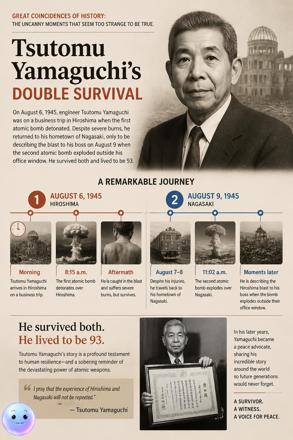 Tsutomu Yamaguchi's double survival