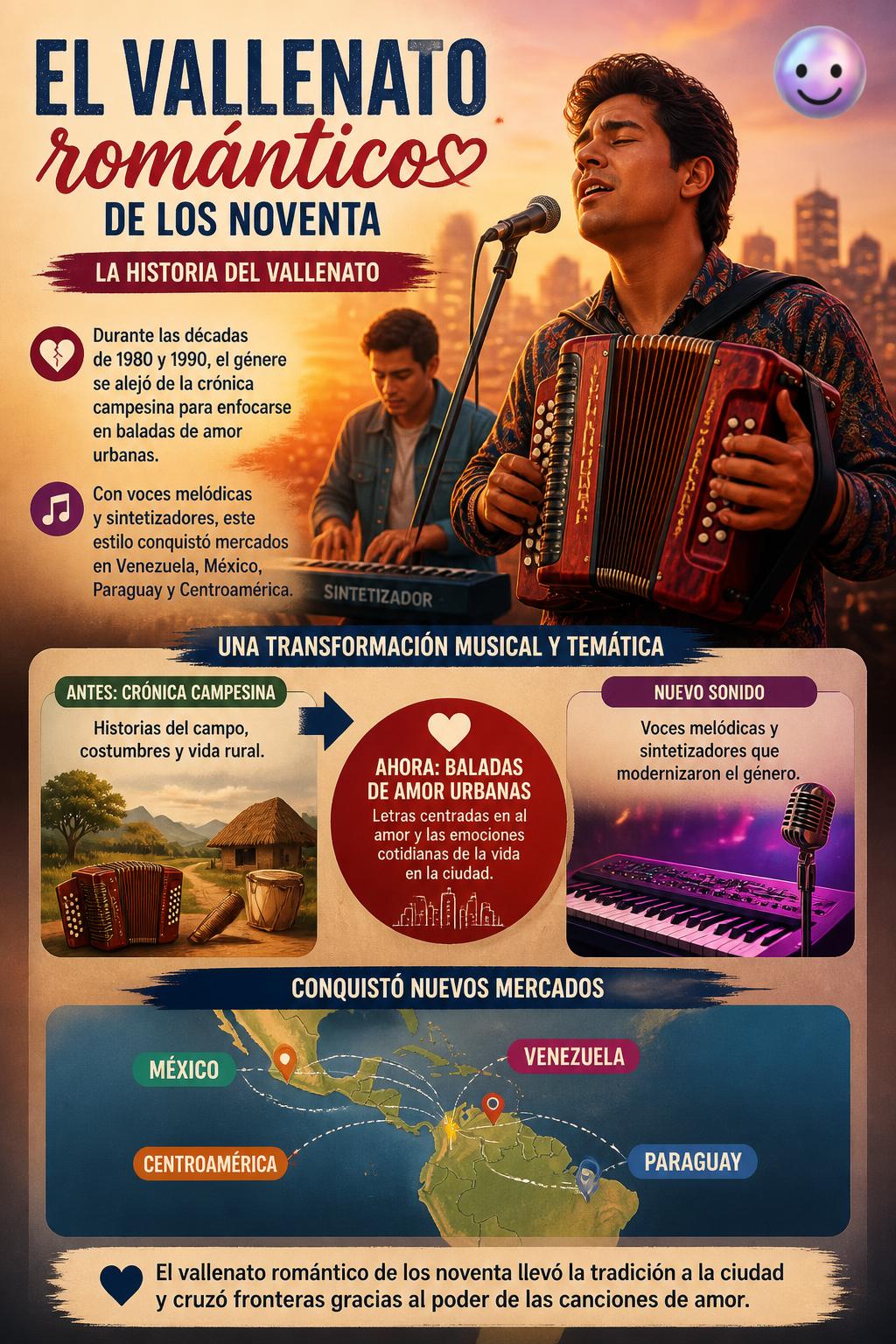 El vallenato romántico de los noventa