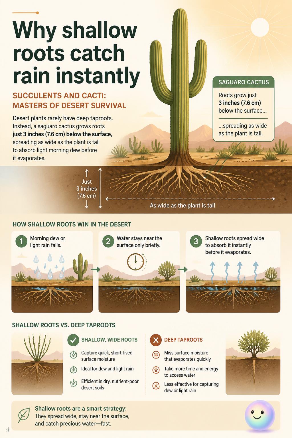 Why shallow roots catch rain instantly