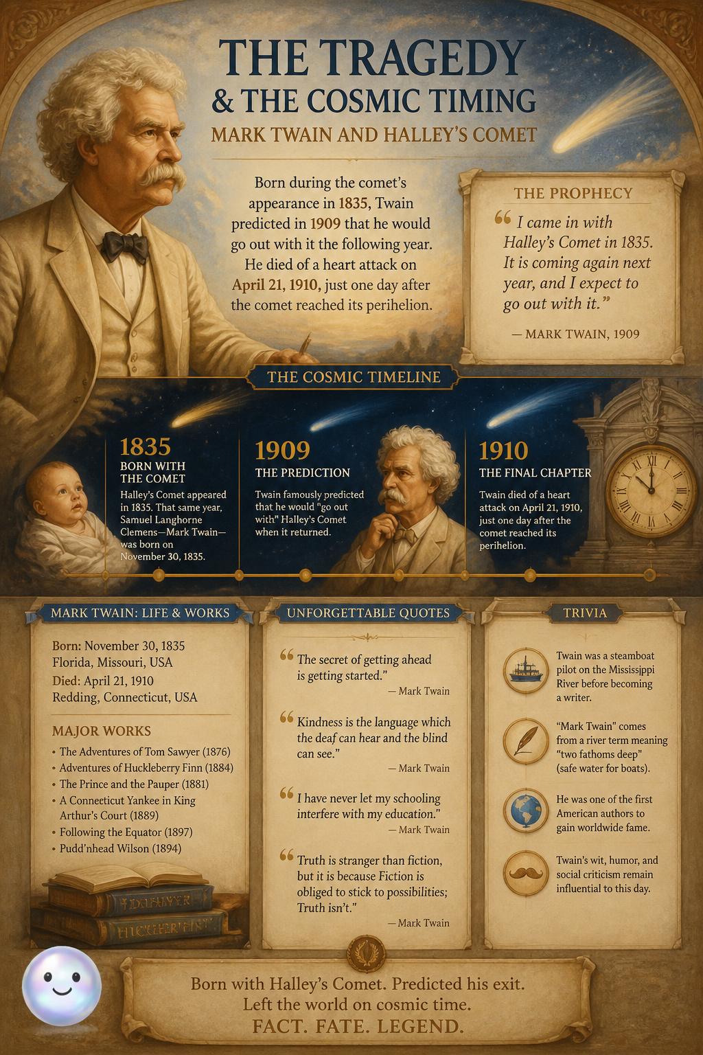 The tragedy and the cosmic timing