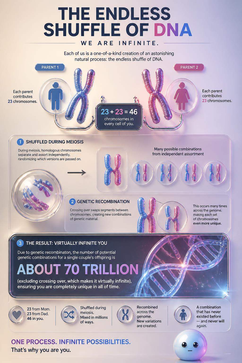 The endless shuffle of DNA