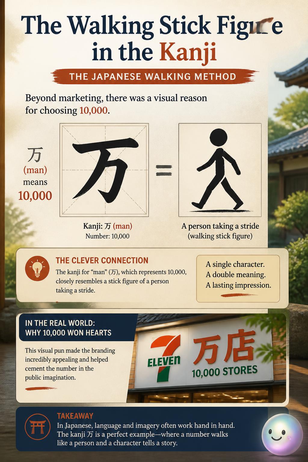 The walking stick figure in the kanji