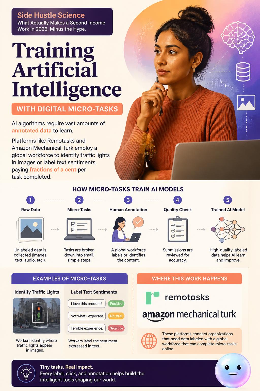 Training artificial intelligence models with digital micro-tasks