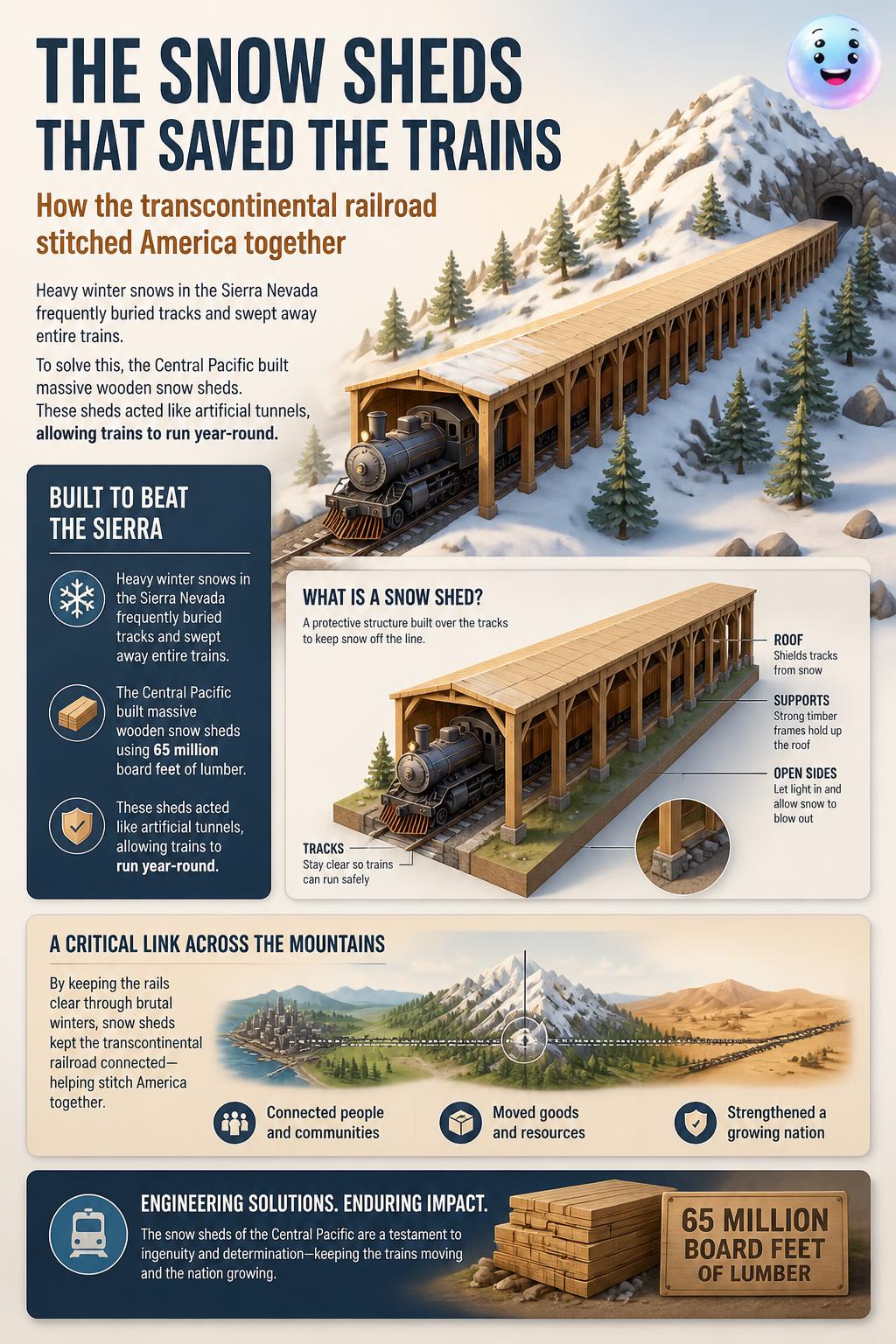 The snow sheds that saved the trains