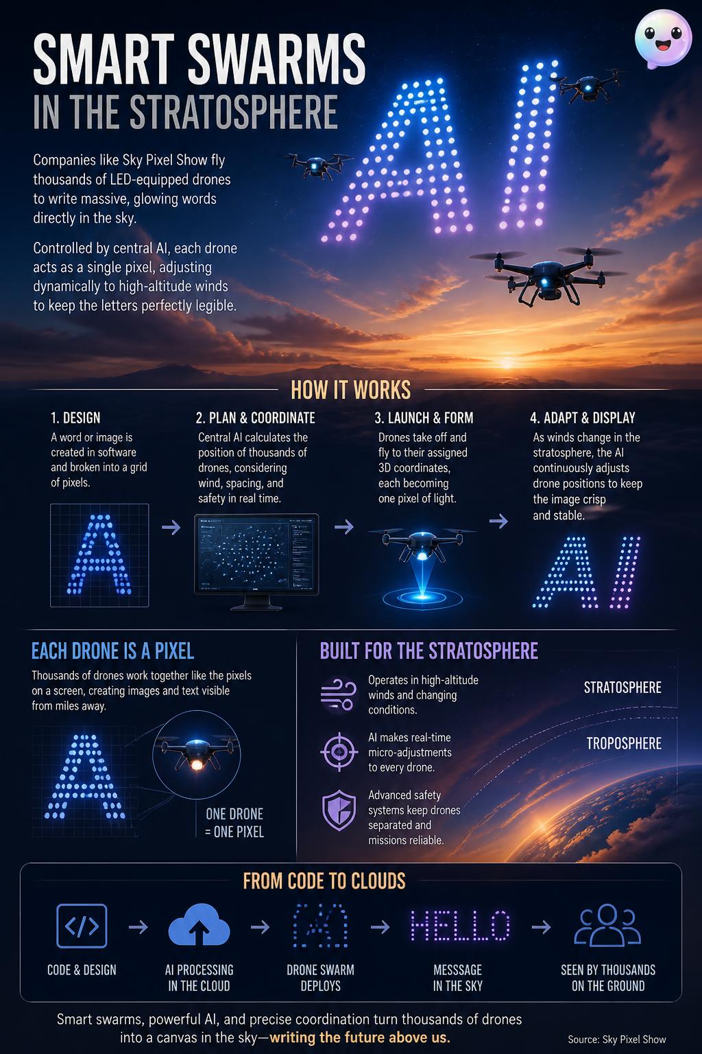 Smart swarms in the stratosphere