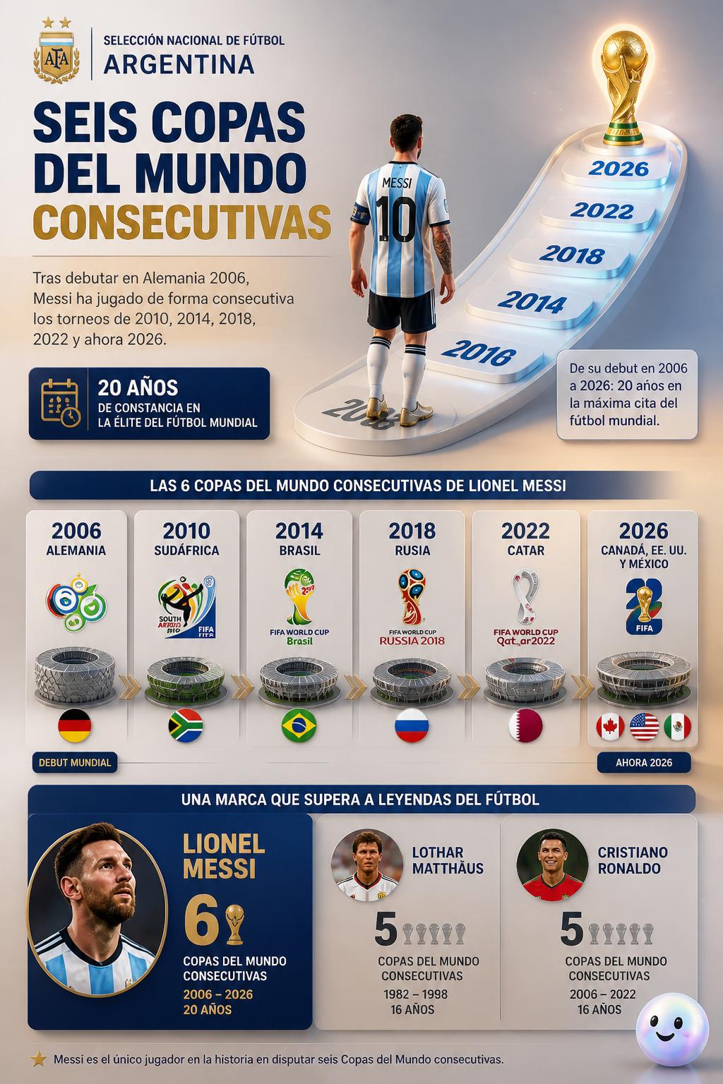 Seis Copas del Mundo consecutivas