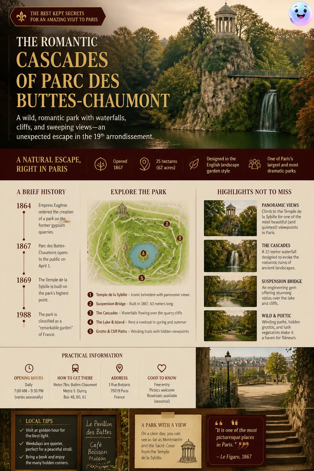 The romantic cascades of Parc des Buttes-Chaumont