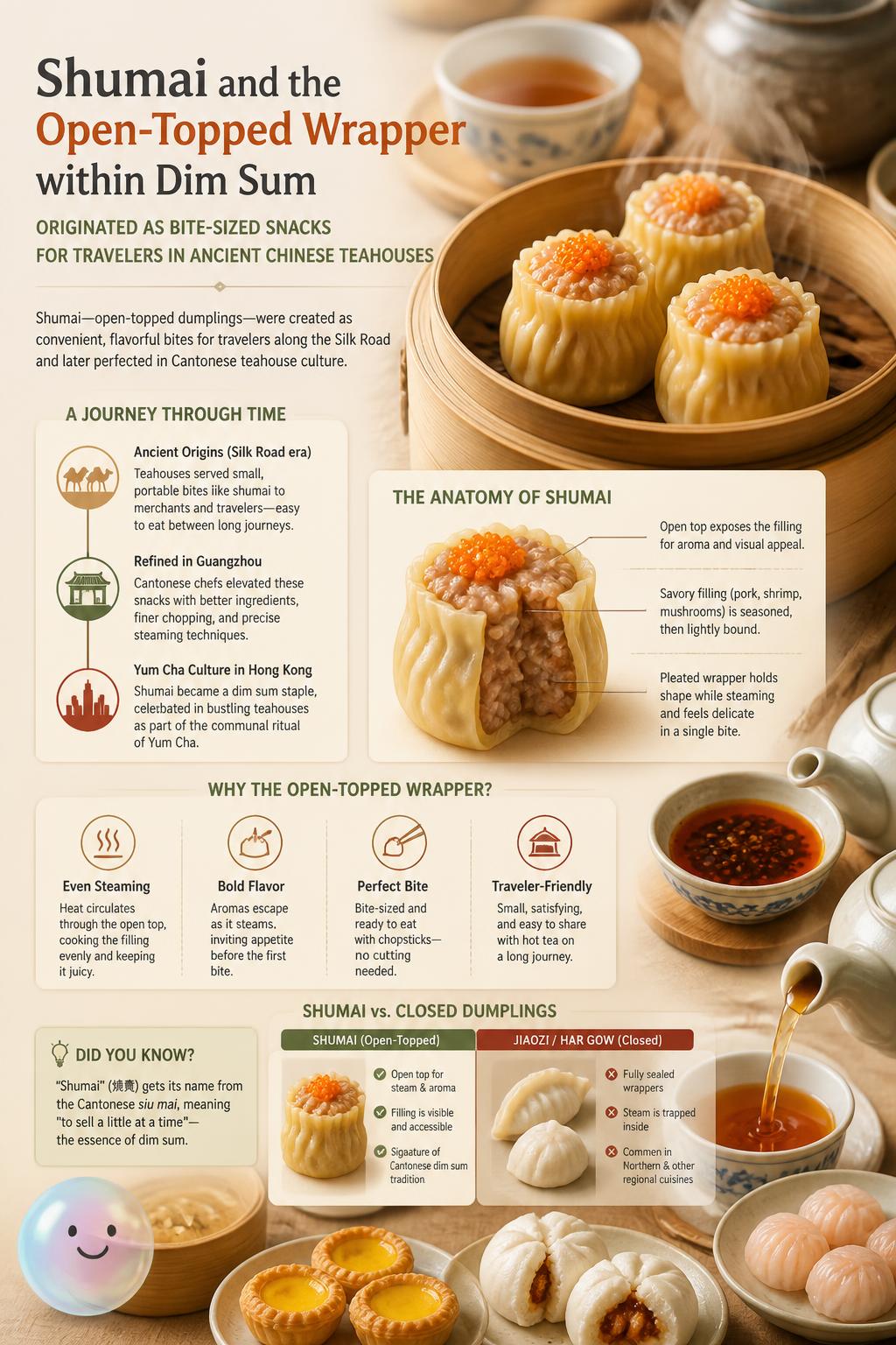 Shumai and the open-topped wrapper