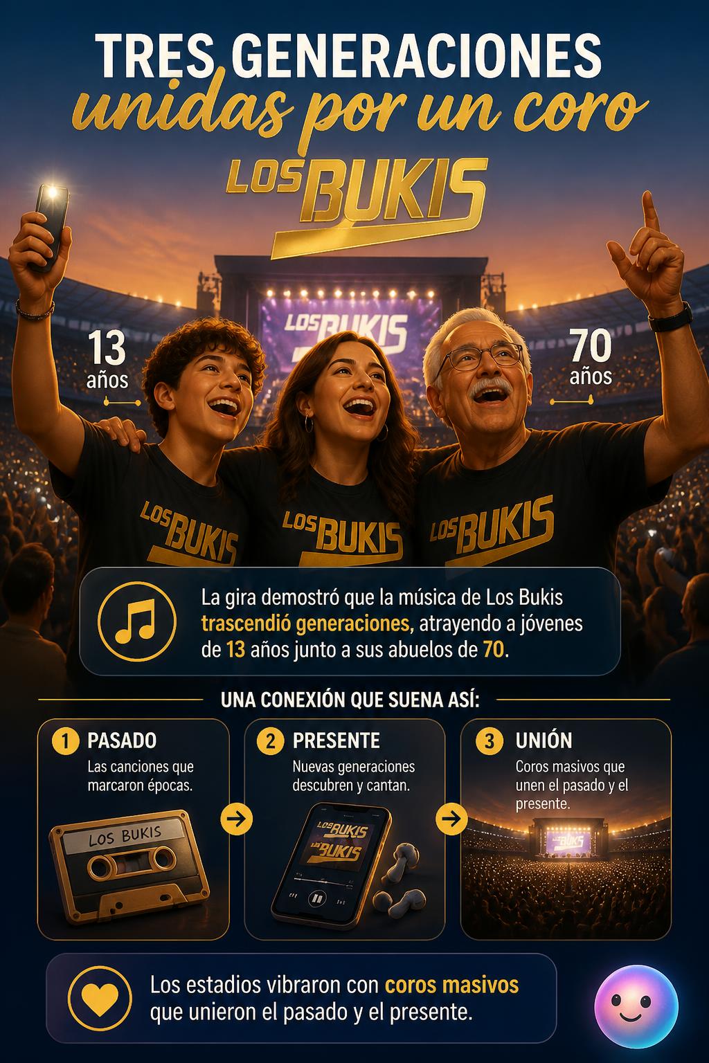 Tres generaciones unidas por un coro