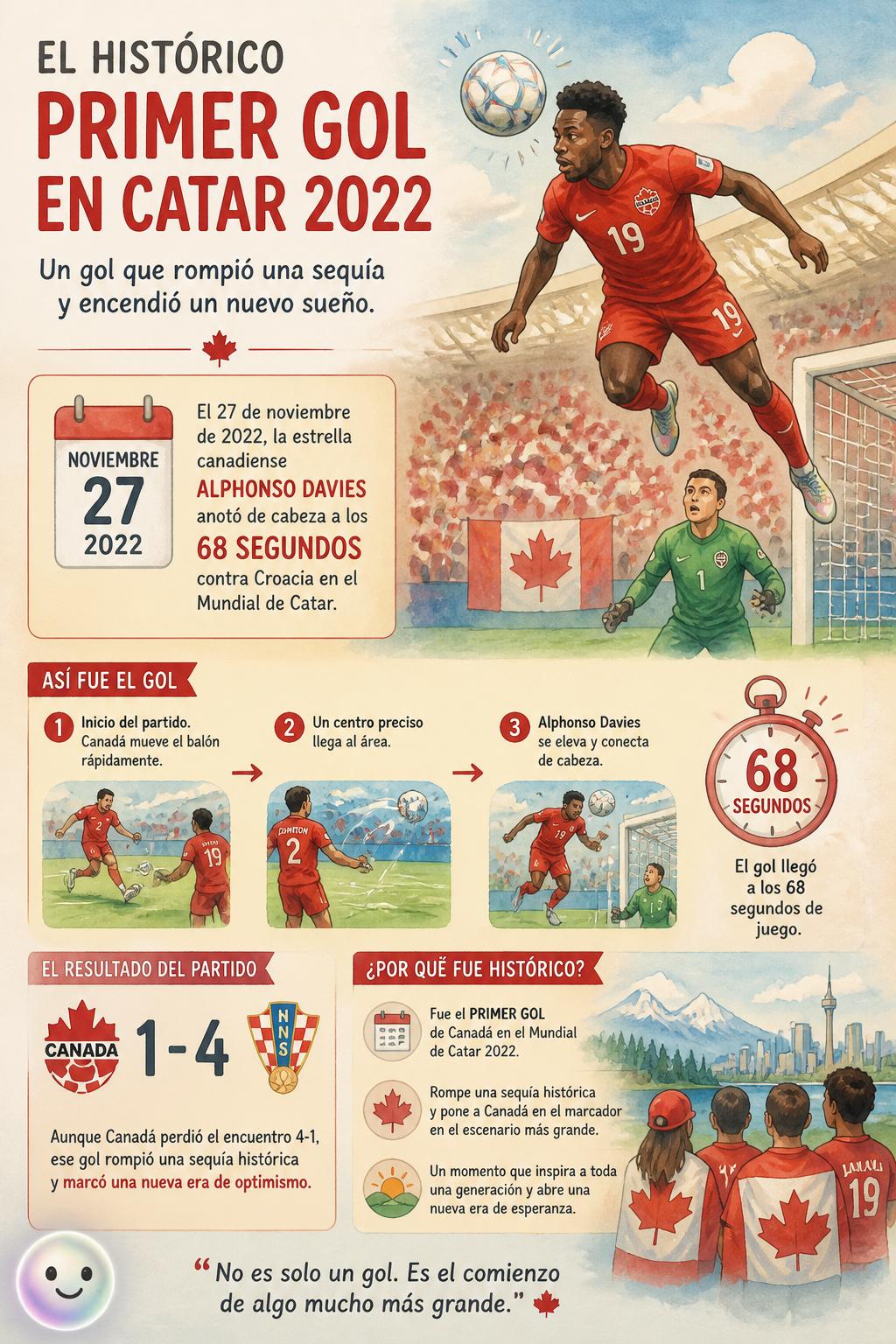 El histórico primer gol en Catar 2022