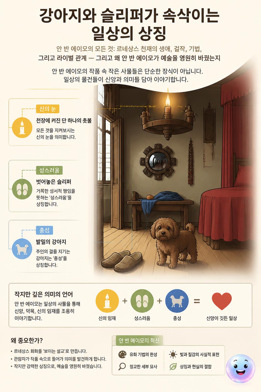 강아지와 슬리퍼가 속삭이는 일상의 상징