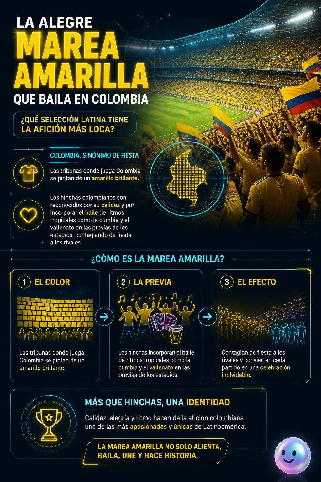La alegre marea amarilla que baila en Colombia