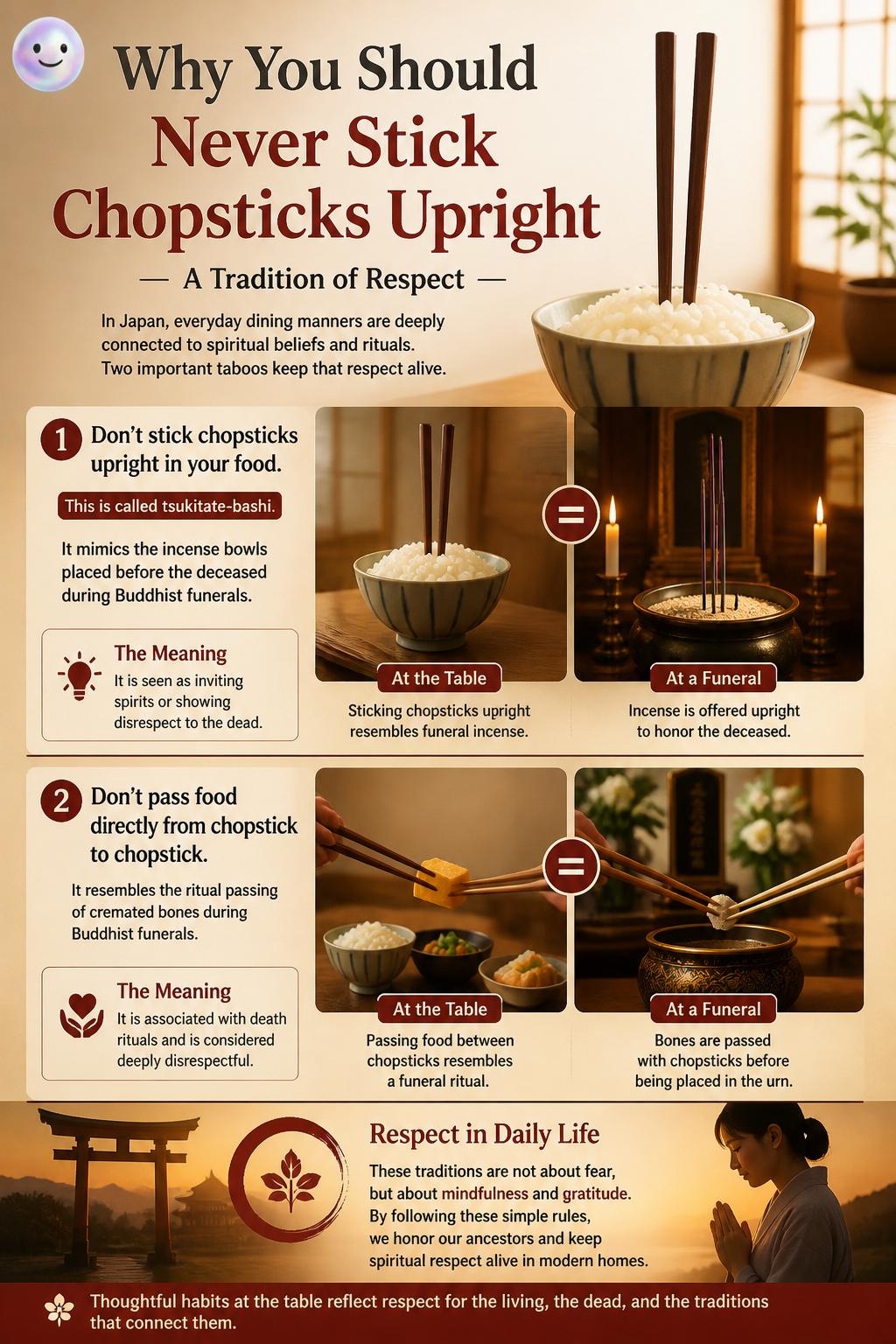 Why you should never stick chopsticks upright