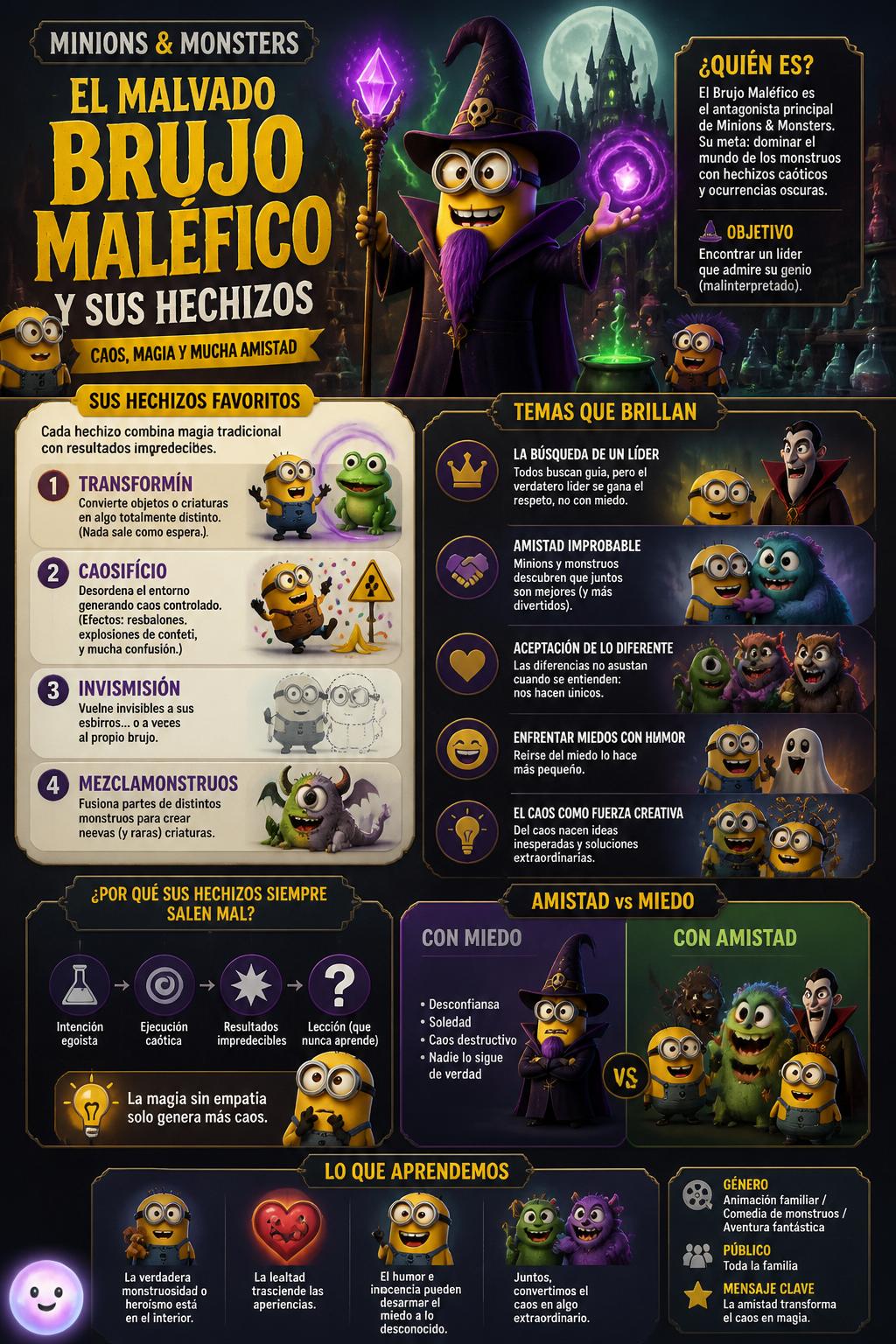 El malvado Brujo Maléfico y sus hechizos