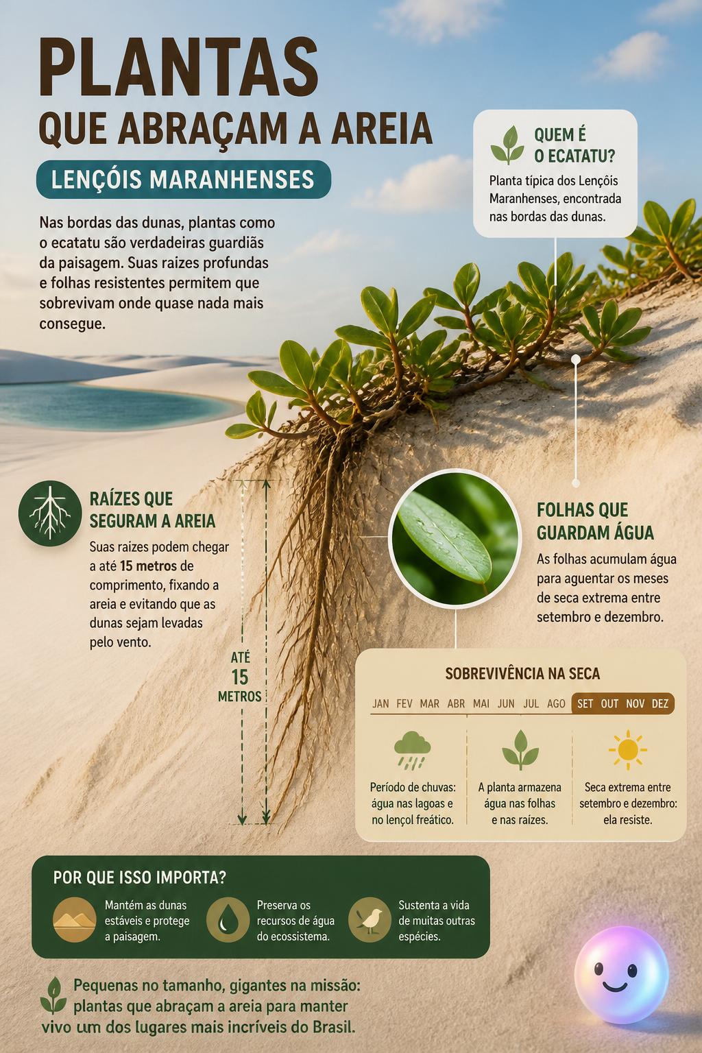 Plantas que abraçam a areia