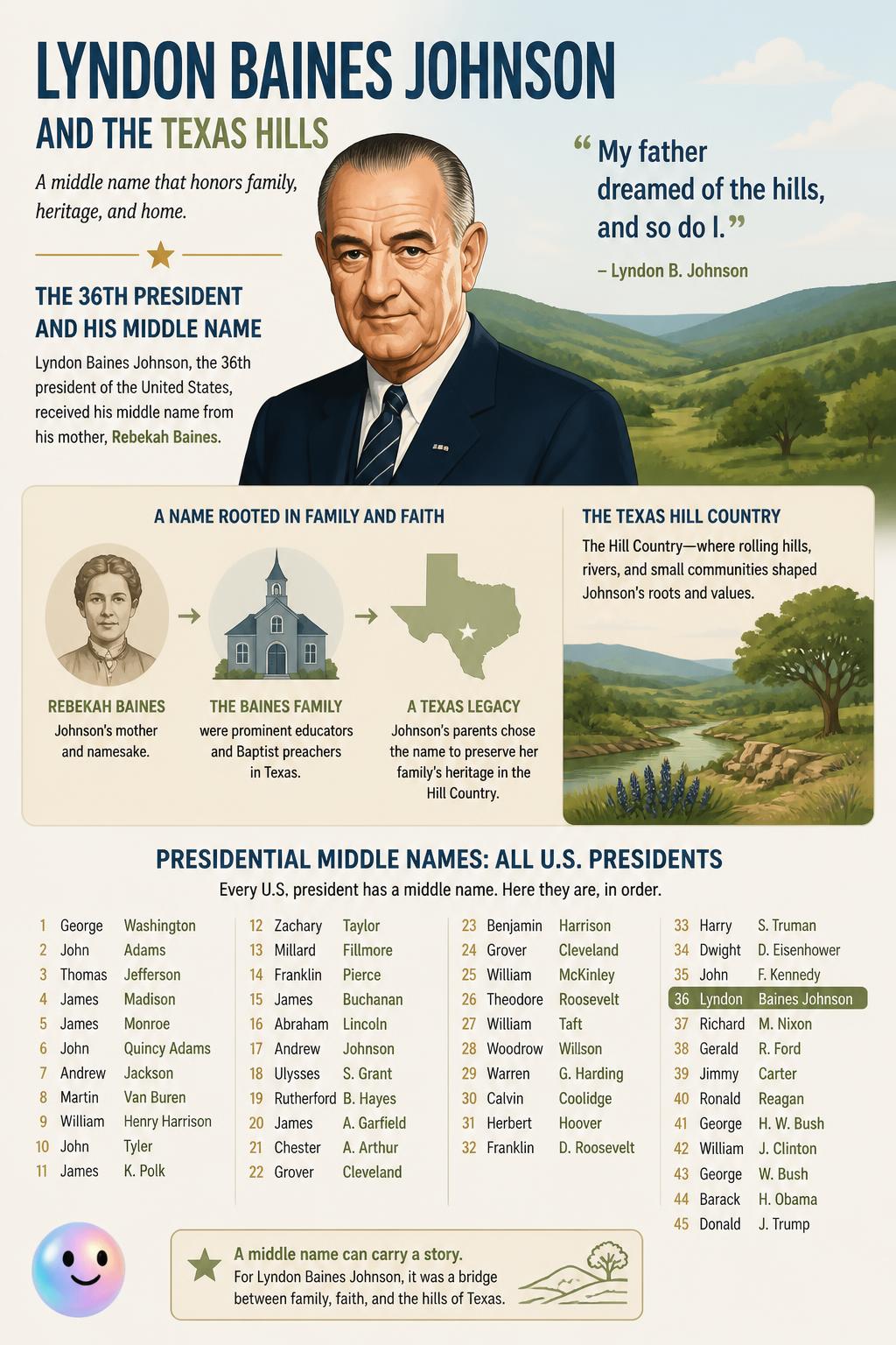 Lyndon Baines Johnson and the Texas hills