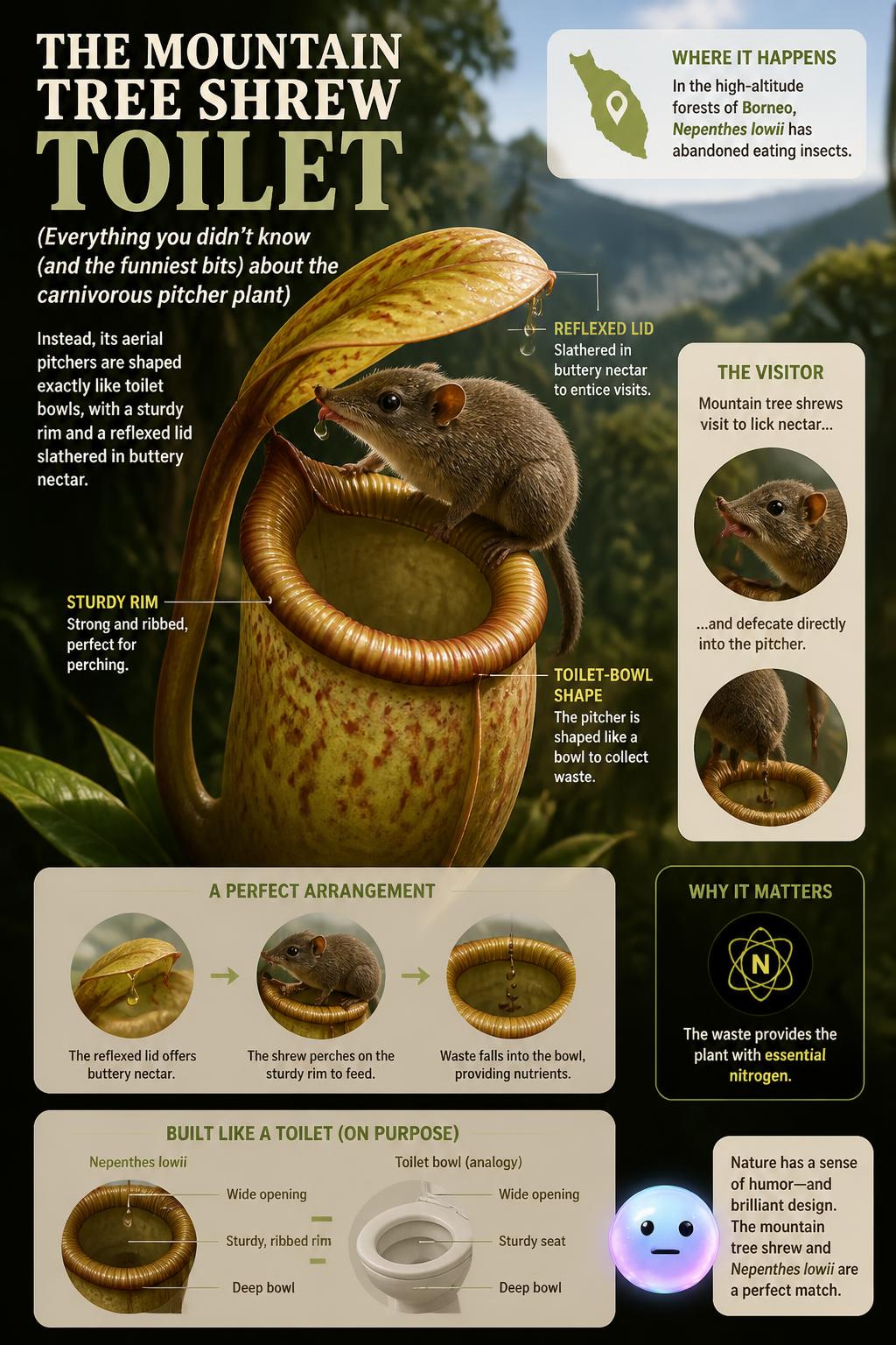 The mountain tree shrew toilet