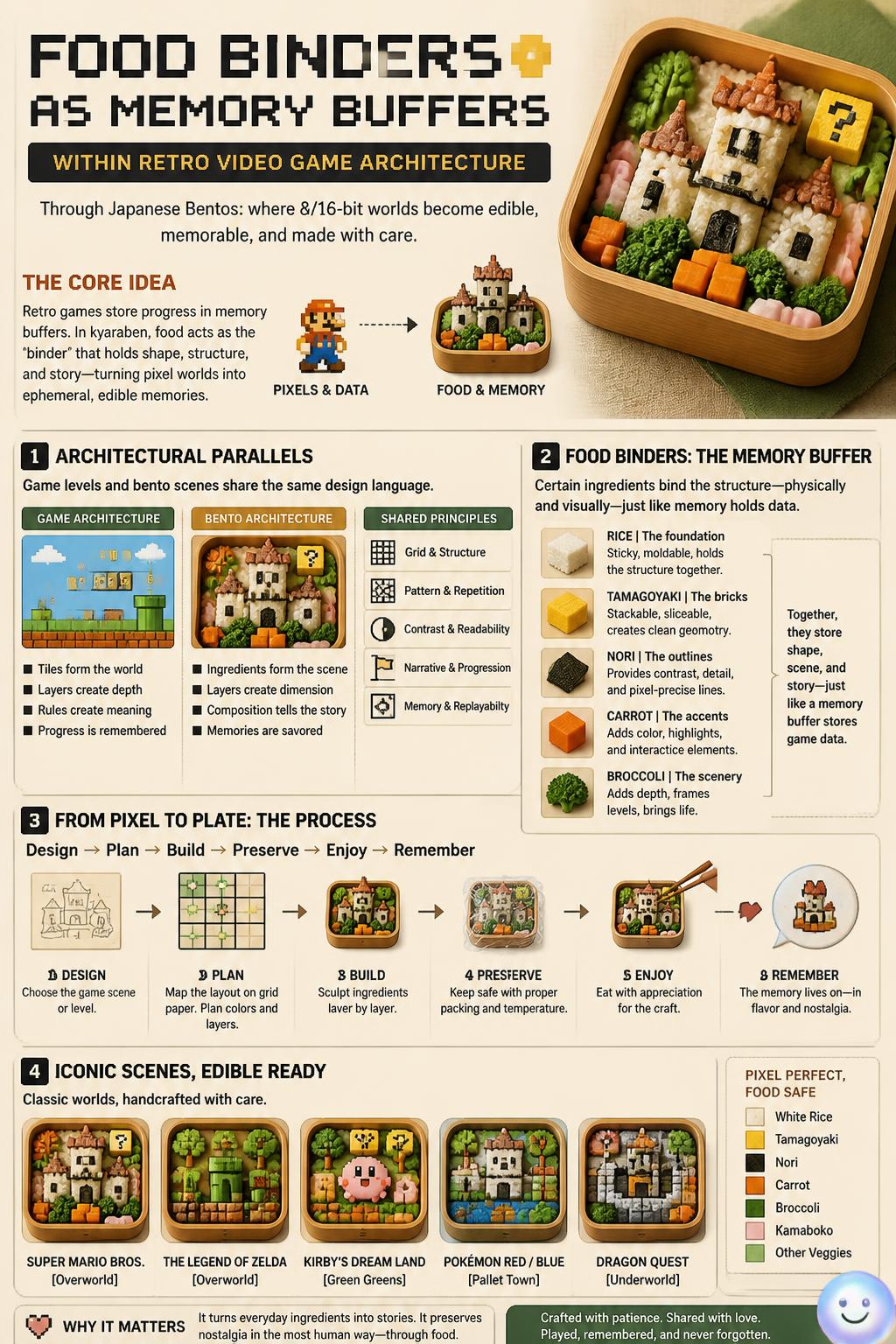 Food binders as memory buffers