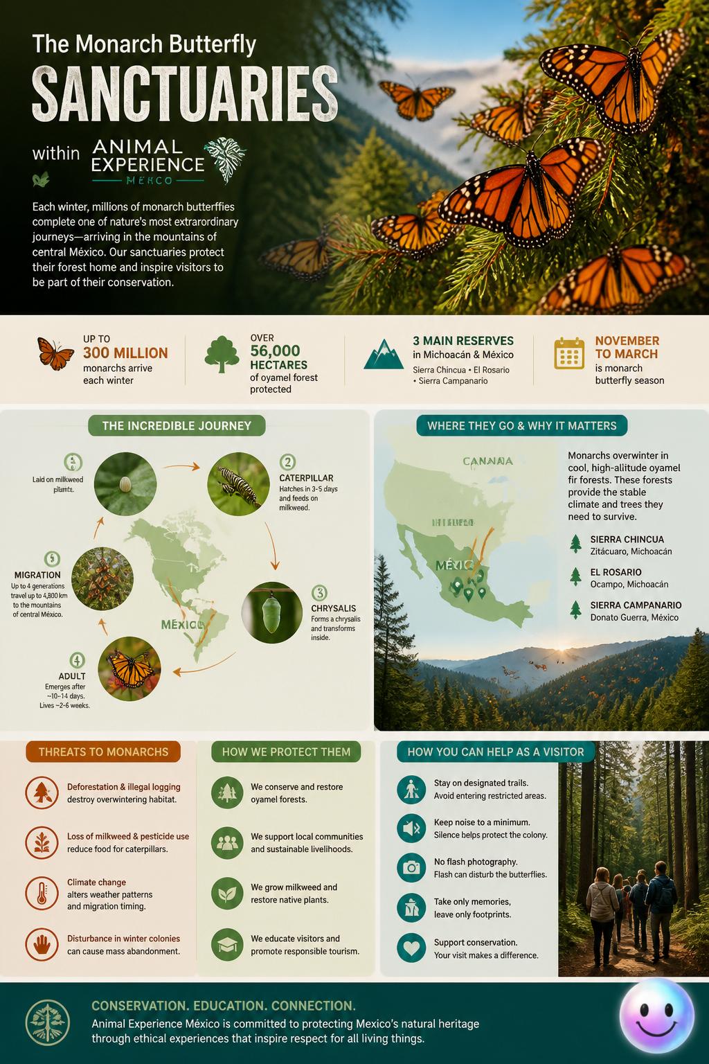 The monarch butterfly sanctuaries