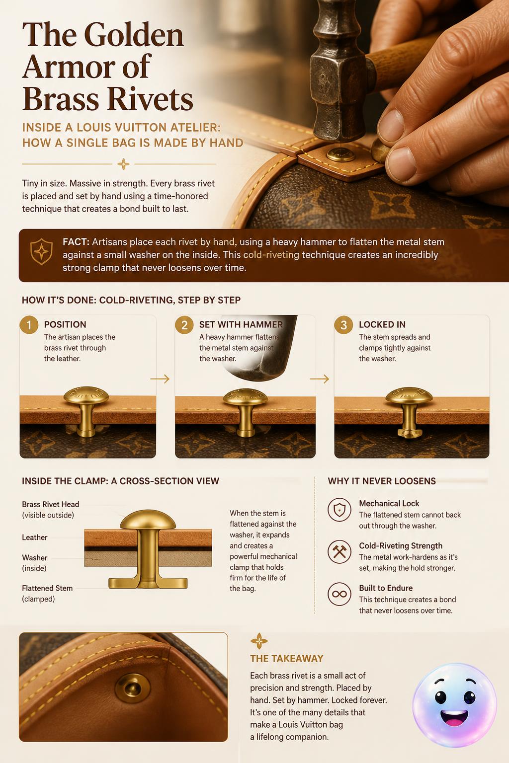 The golden armor of brass rivets