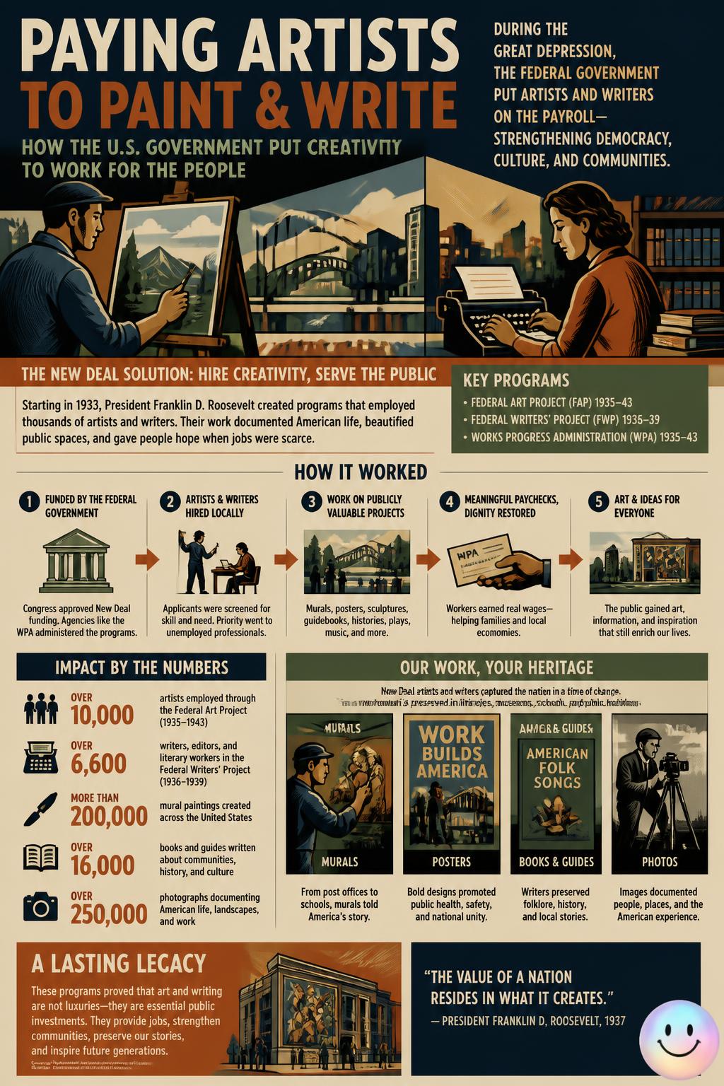Paying artists to paint and write