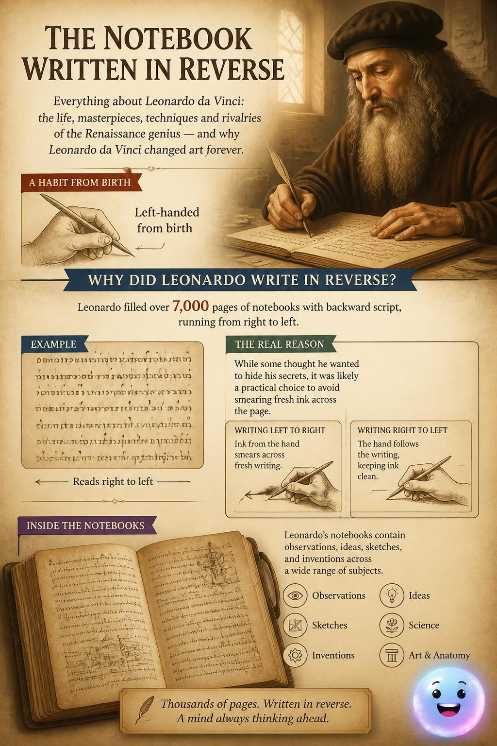 The notebook written in reverse