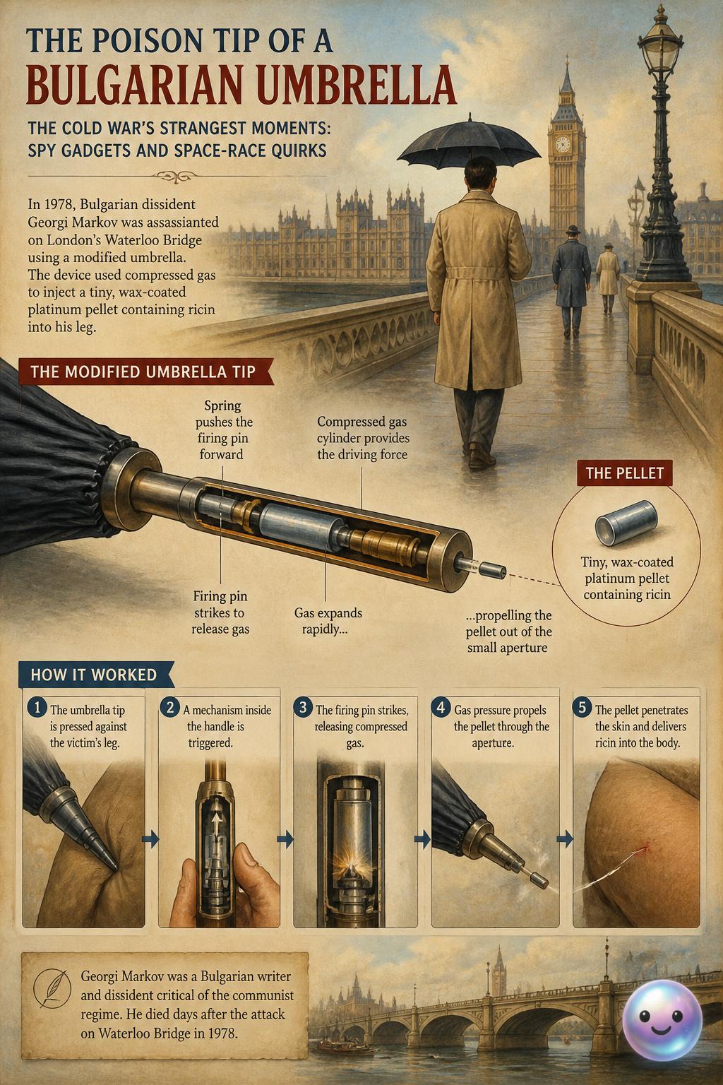 The poison tip of a Bulgarian umbrella