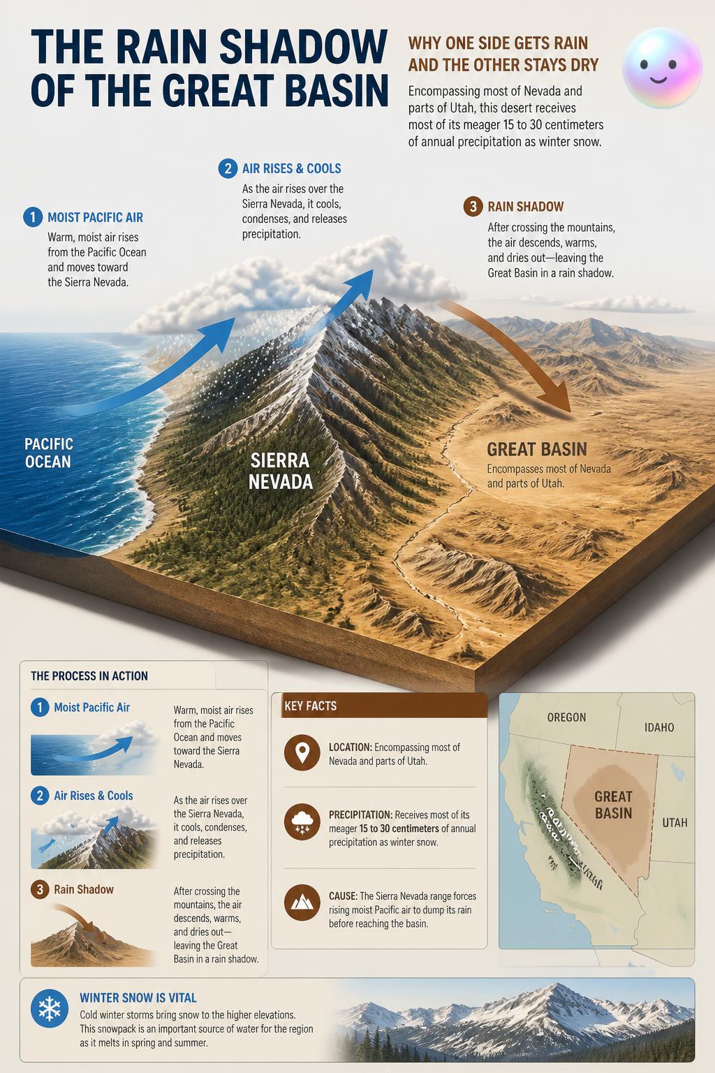 The rain shadow of the Great Basin