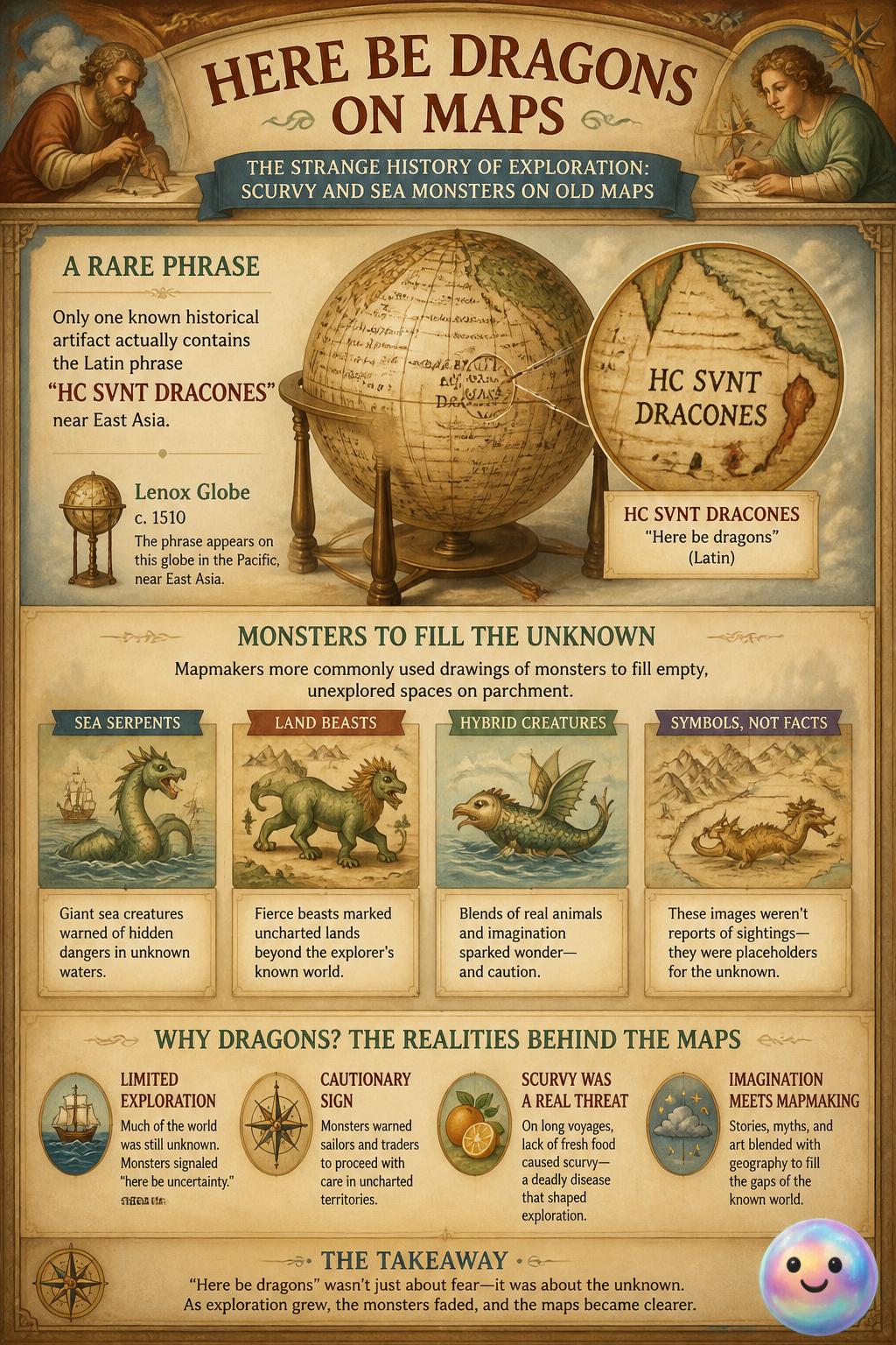 Here be dragons on maps